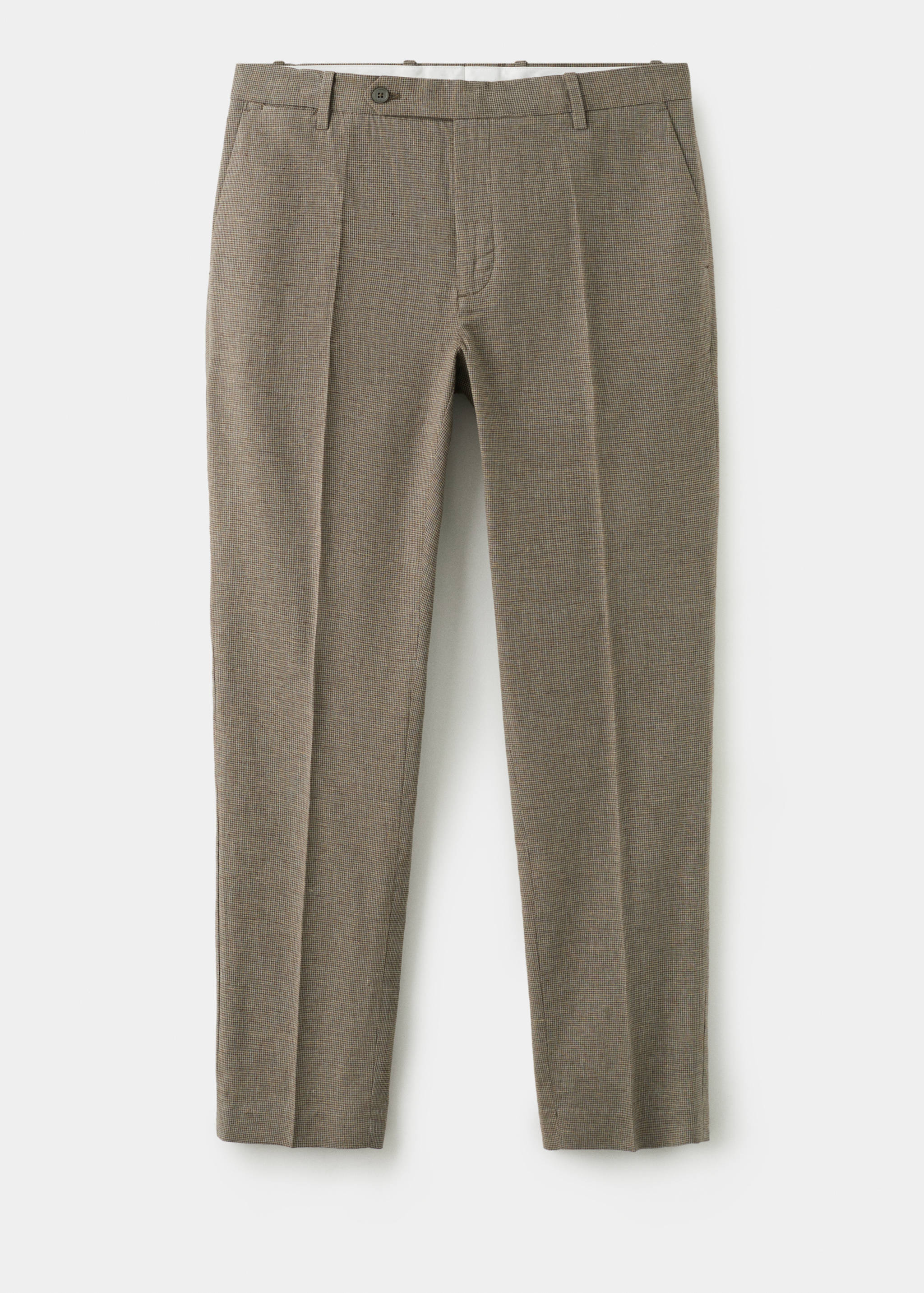 Pantalón mezcla lino regular fit pata de gallo - Artículo sin modelo
