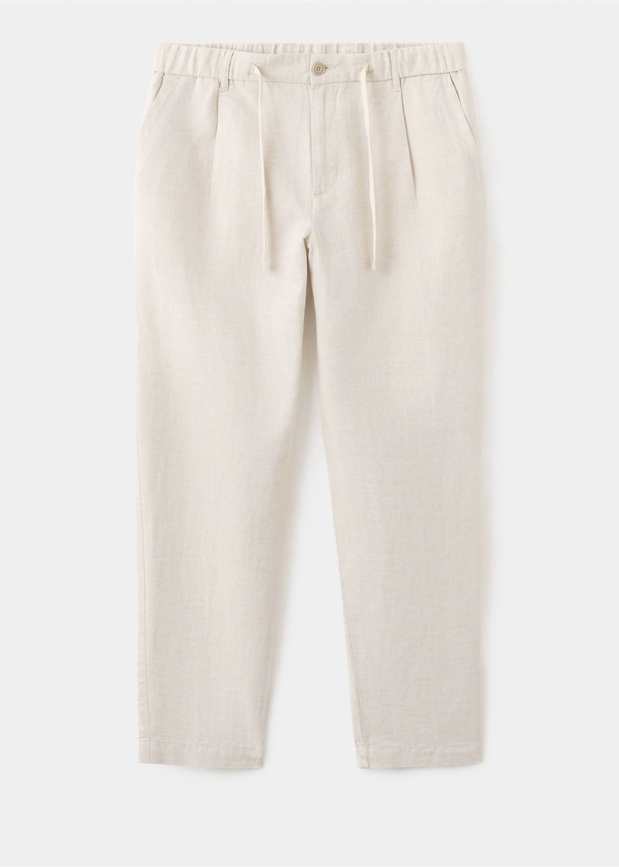 Pantalón lino algodón slim fit cropped - Artículo sin modelo, Crudo. Ref: 27006714-00.