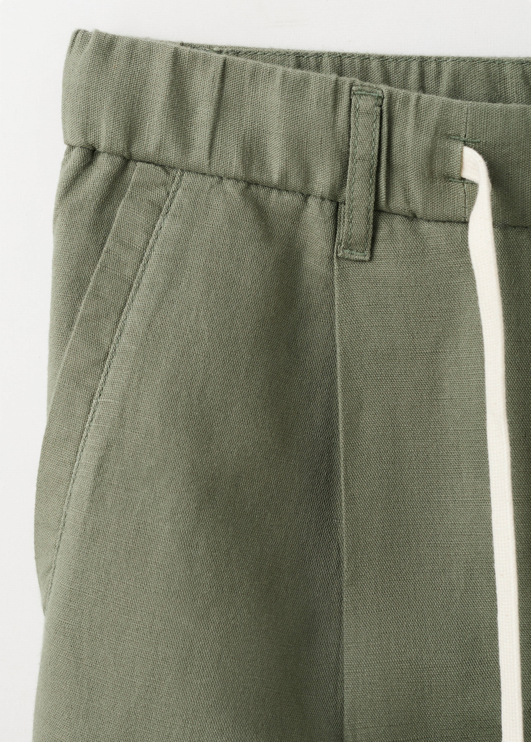 Pantalón lino algodón slim fit cropped - Detalle del artículo 8