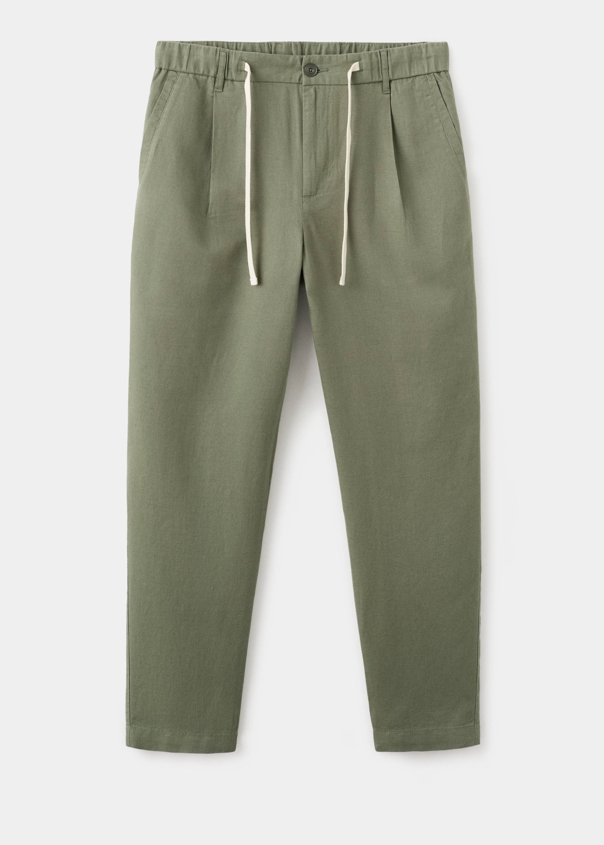 Pantalón lino algodón slim fit cropped - Artículo sin modelo