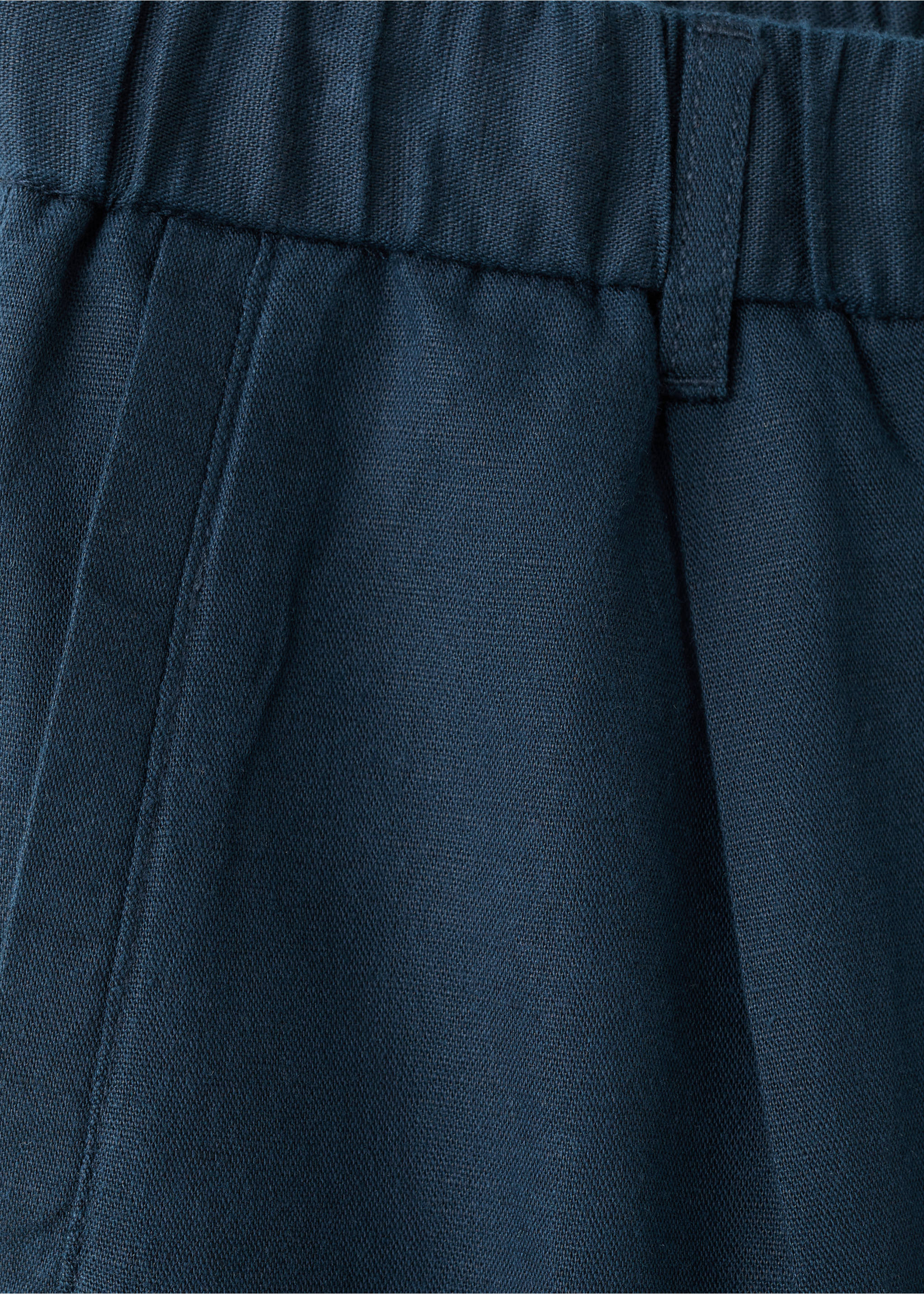 Pantalón lino algodón slim fit cropped - Detalle del artículo 0, Azul marino. Ref: 27006714-00.