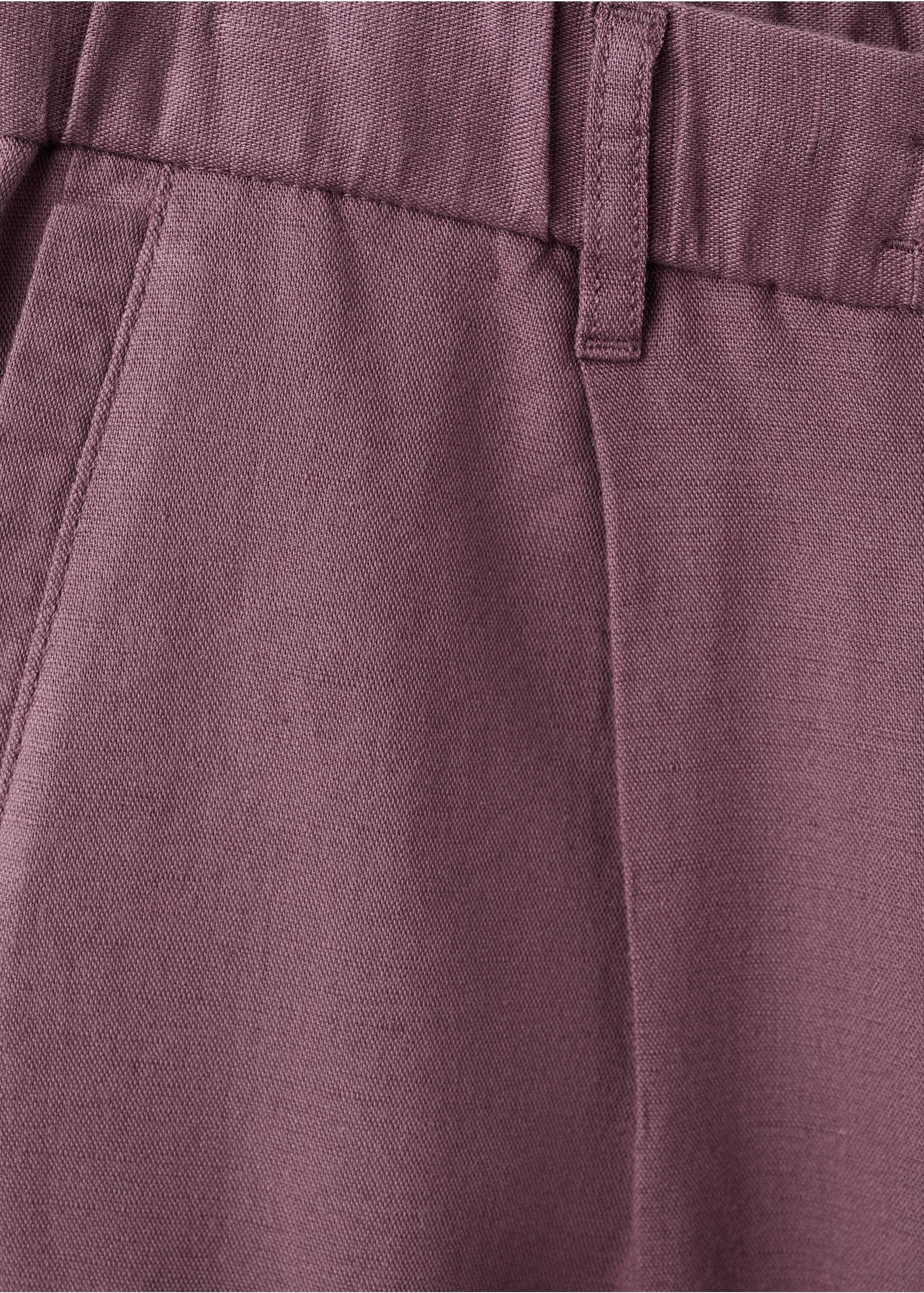Pantalón lino algodón slim fit cropped - Detalle del artículo 0, Ciruela. Ref: 27006714-00.