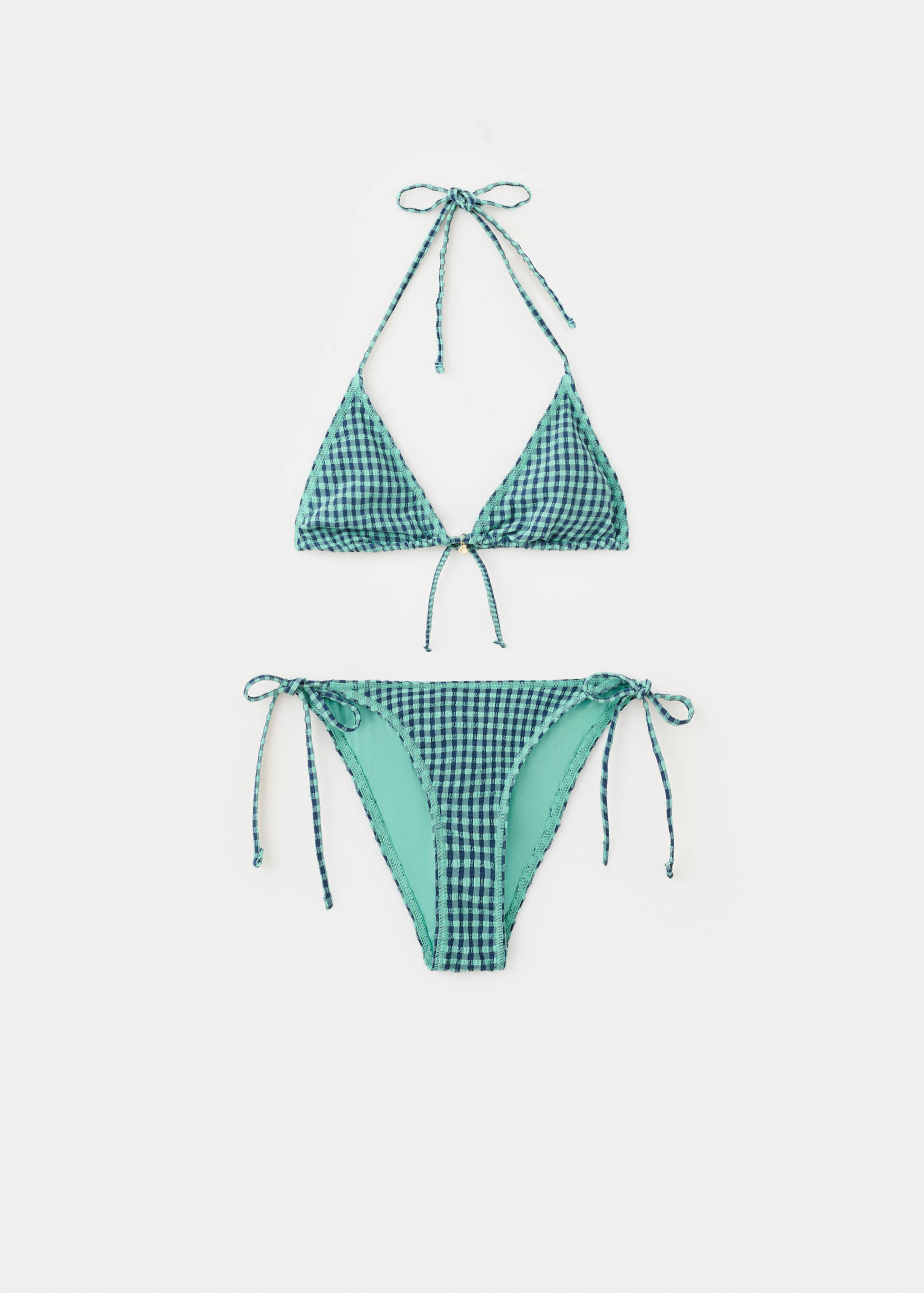 Vichy check bikini with mid-rise bottoms - Article without model