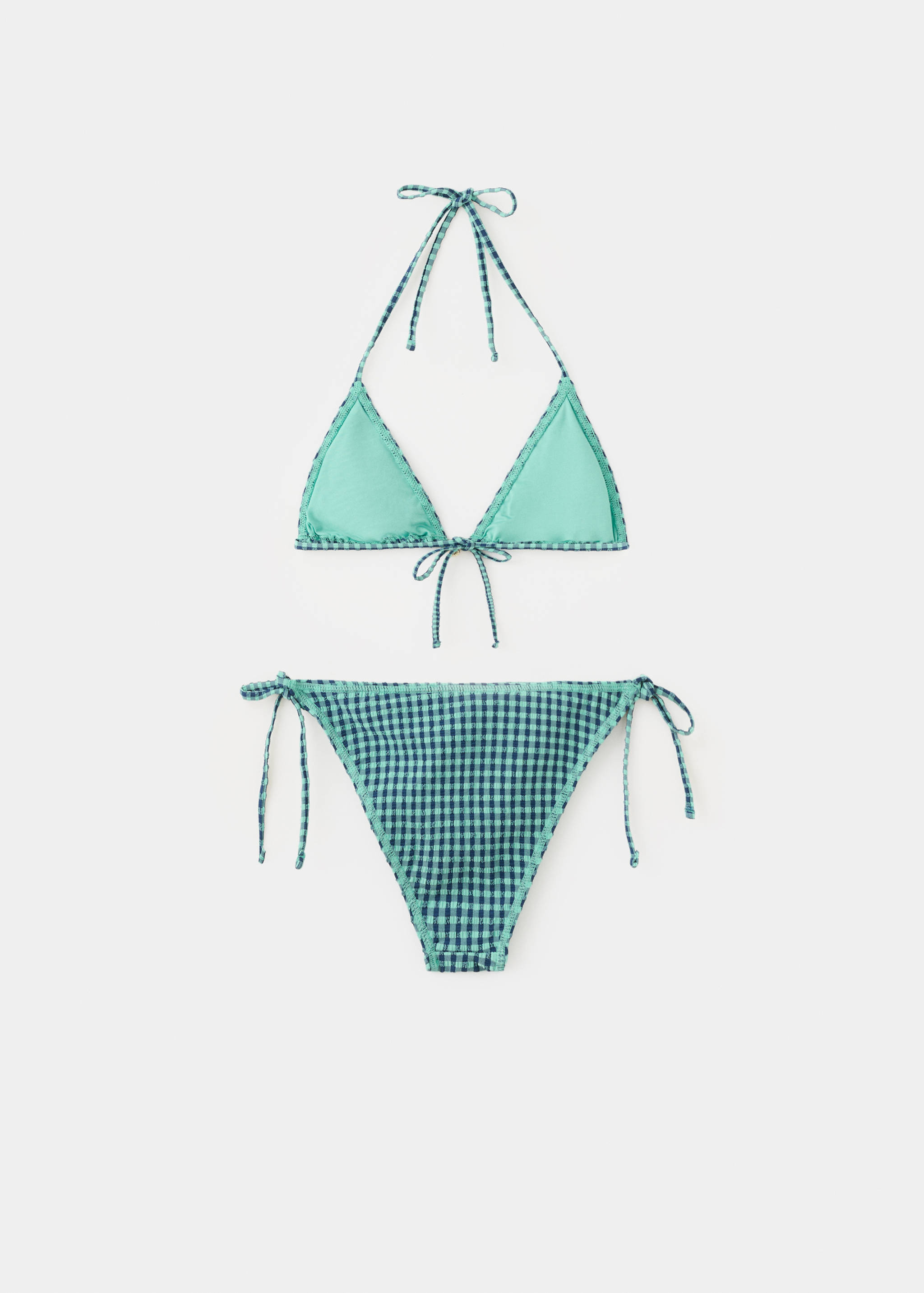 Vichy check bikini with mid-rise bottoms - Reverse of the article
