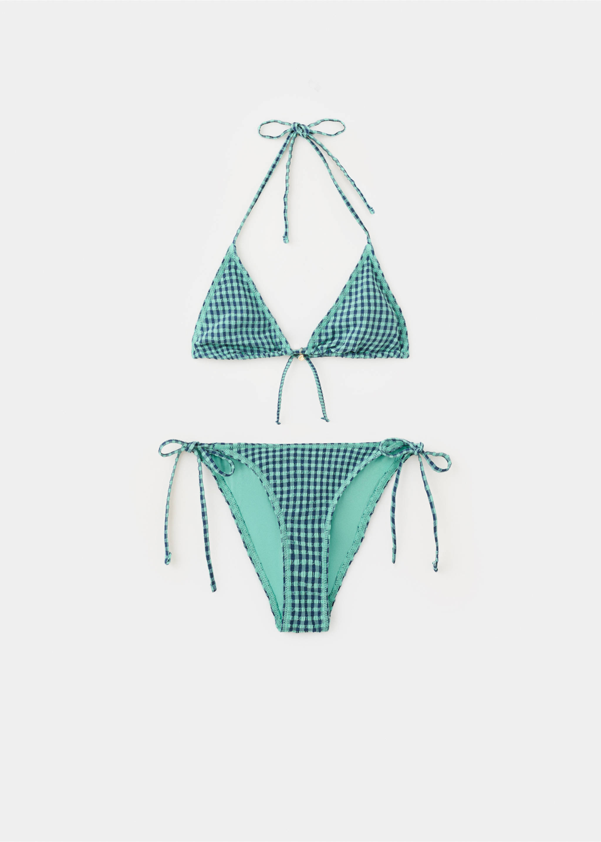 Bikini cuadros vichy braguita media - Artículo sin modelo, Turquesa. Ref: 27006716-00.