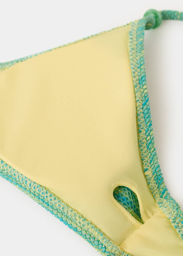 Two-tone bikini with medium-rise bottoms — Turquoise