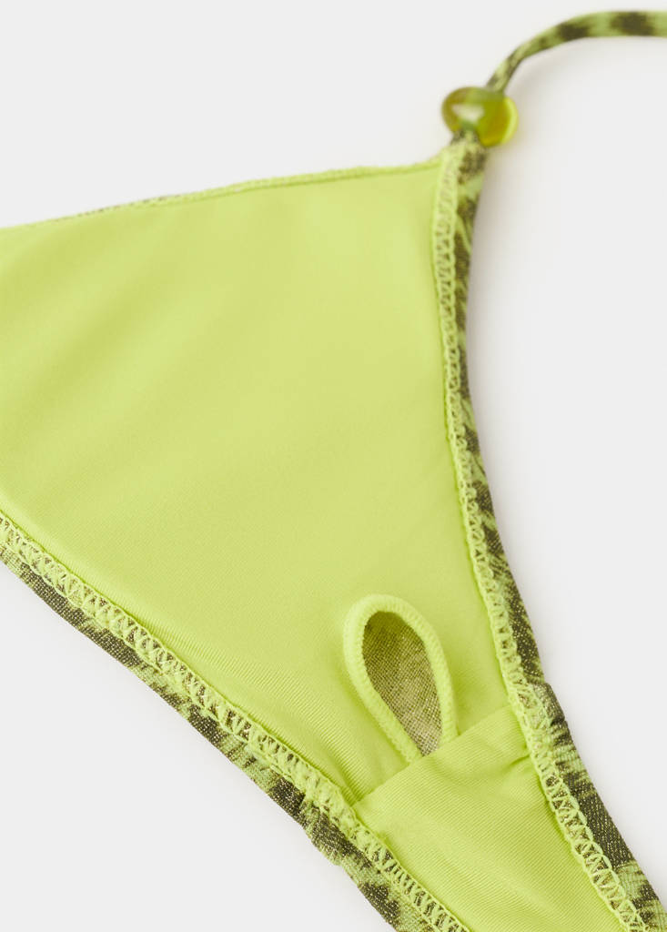 Zebra bikini with medium coverage bottoms — Green