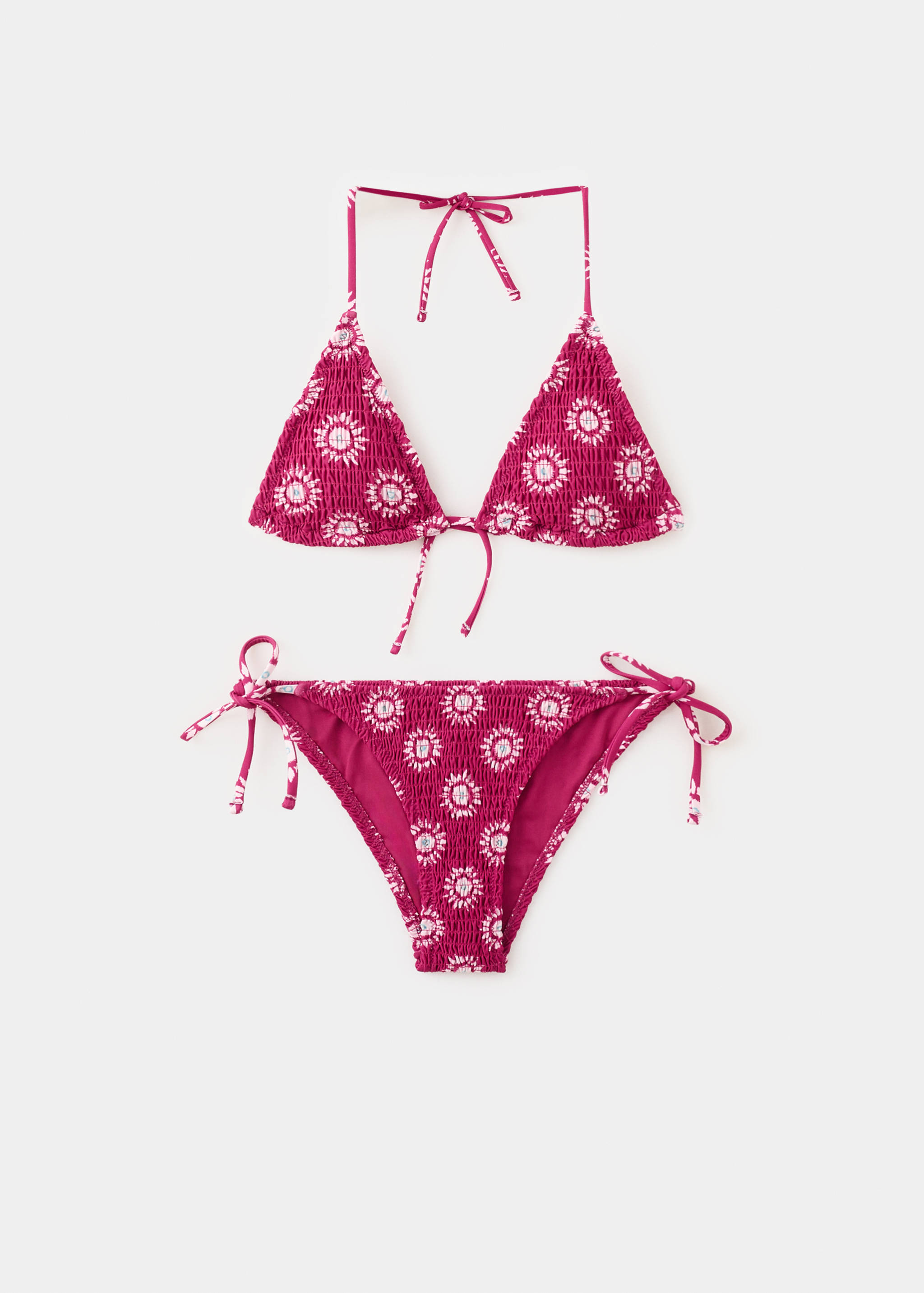 Ruched sun bikini with mid-rise briefs - Article without model