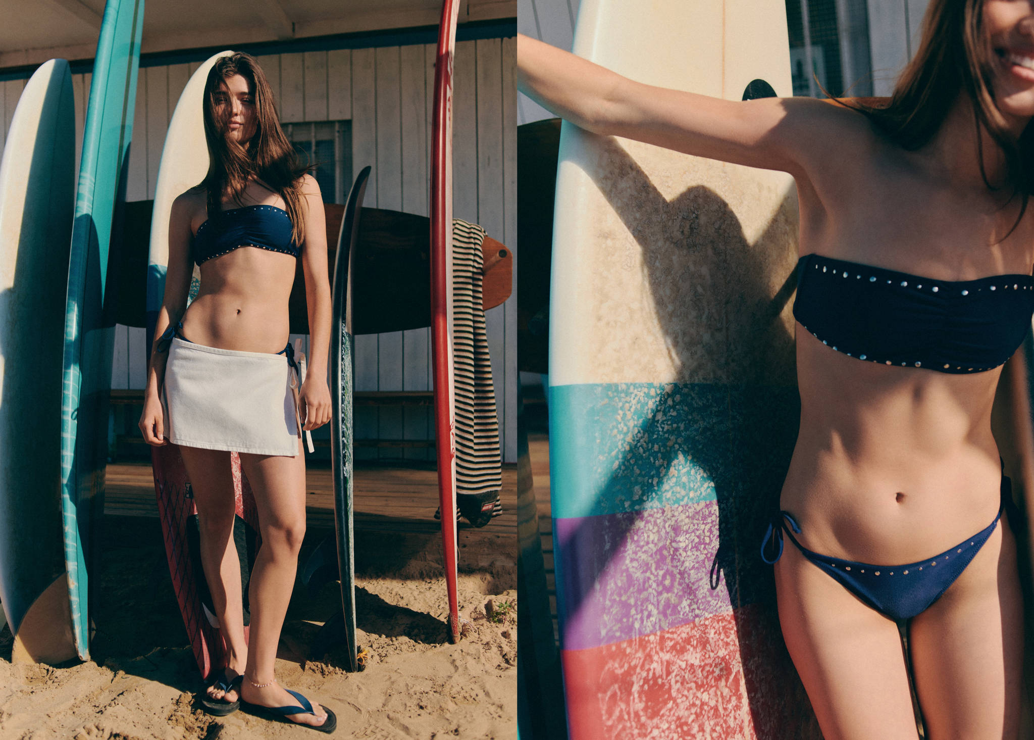 Bandeau bikini with mid-rise briefs - Panoramic plane