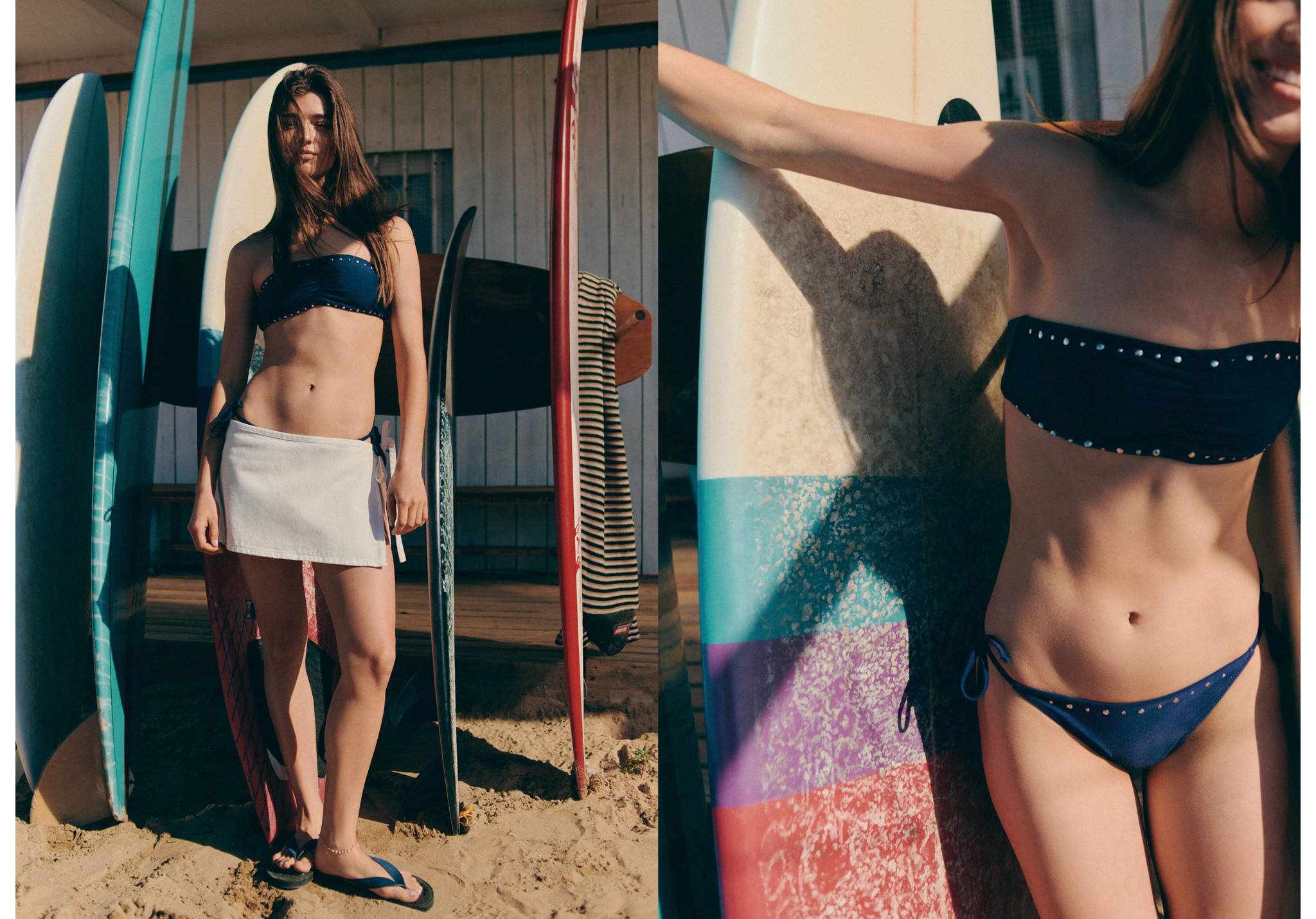 Bandeau bikini with mid-rise briefs - Panoramic plane