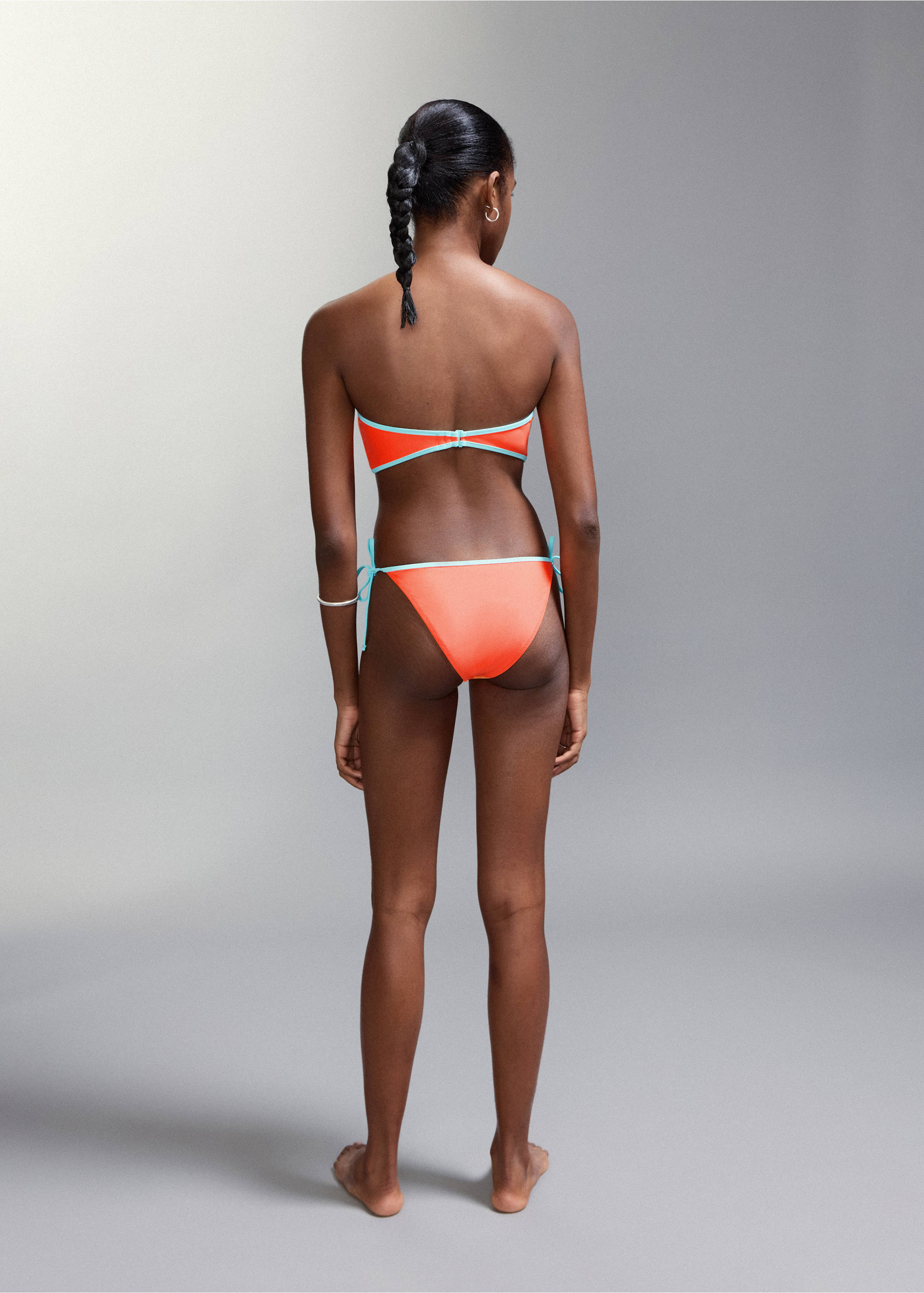 Bikini bandeau braguita media - Reverso del artículo, Naranja. Ref: 27006726-00.