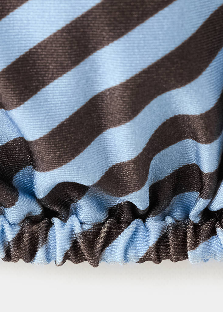Striped triangle bikini top — Sky Blue