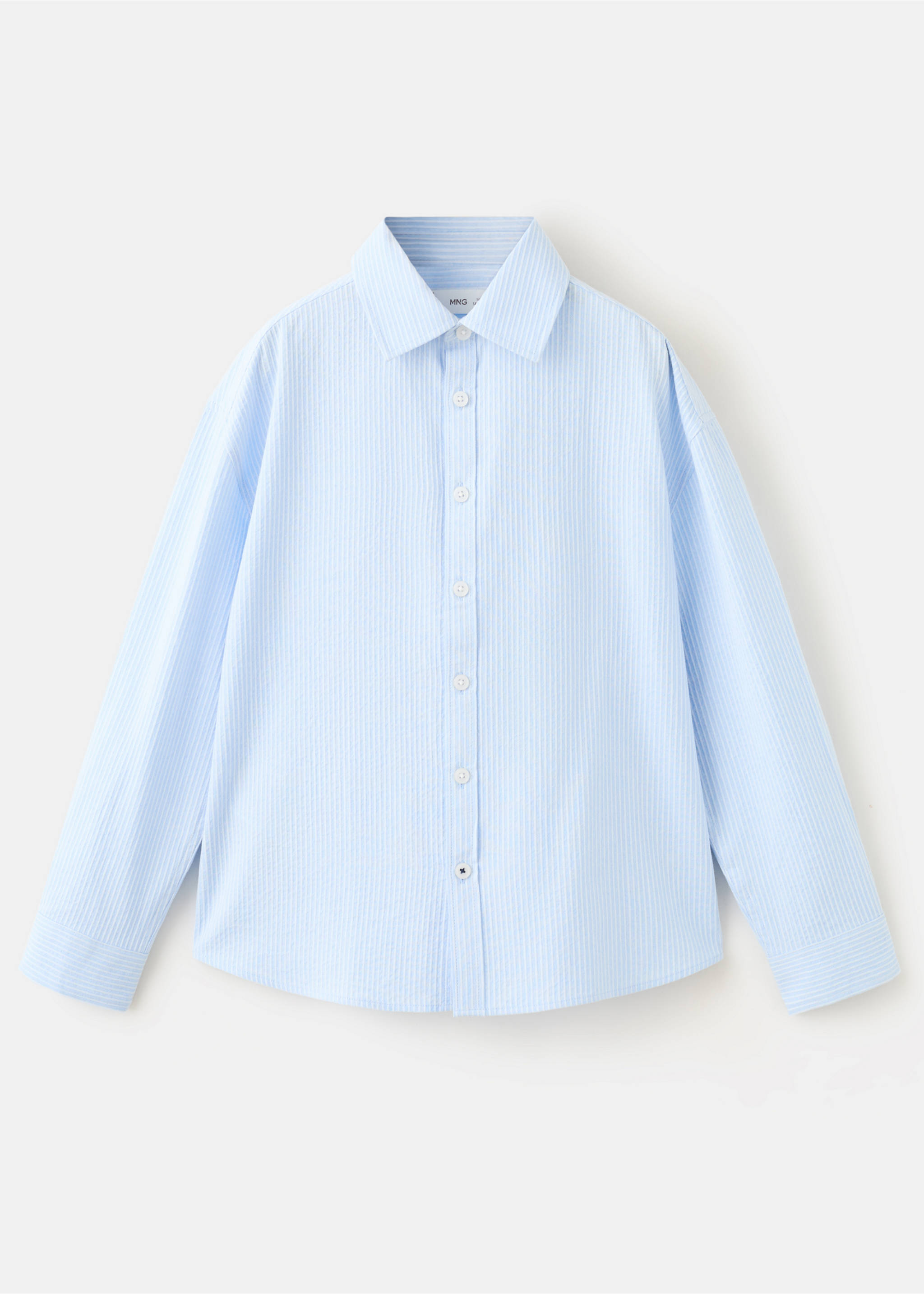 قميص قطني 100٪ مخطط - منتج دون نموذج, أزرق سماوي. Ref: 27006731-00.