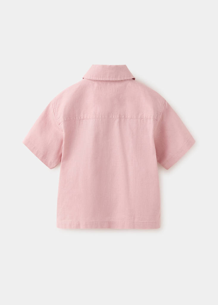 Linen-cotton blend shirt — Pink