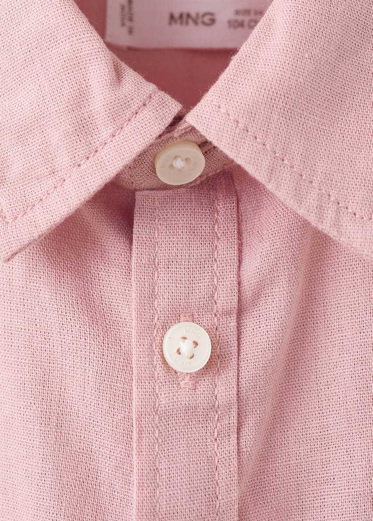 Linen-cotton blend shirt — Pink