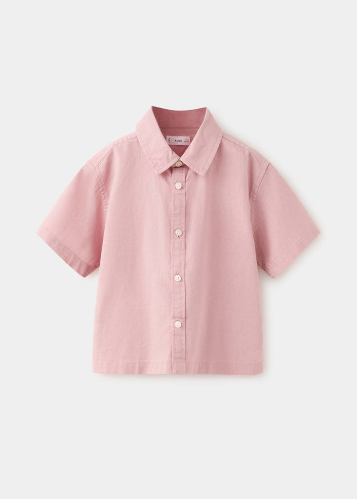 Linen-cotton blend shirt — Pink