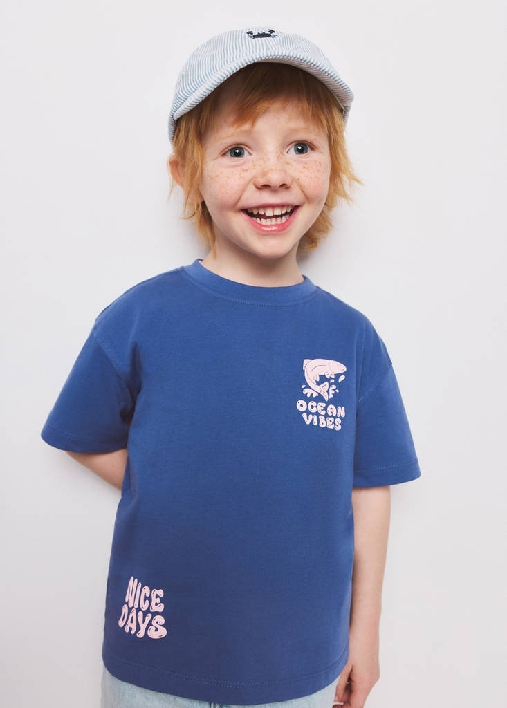 Short-sleeved printed t-shirt — Blue
