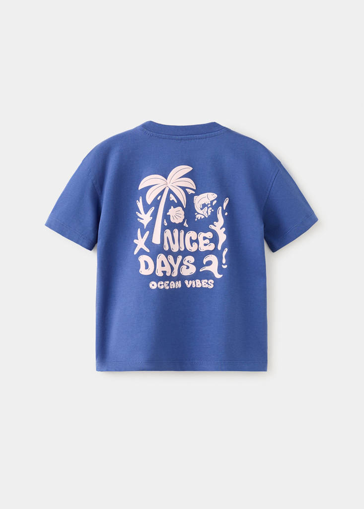 Short-sleeved printed t-shirt — Blue