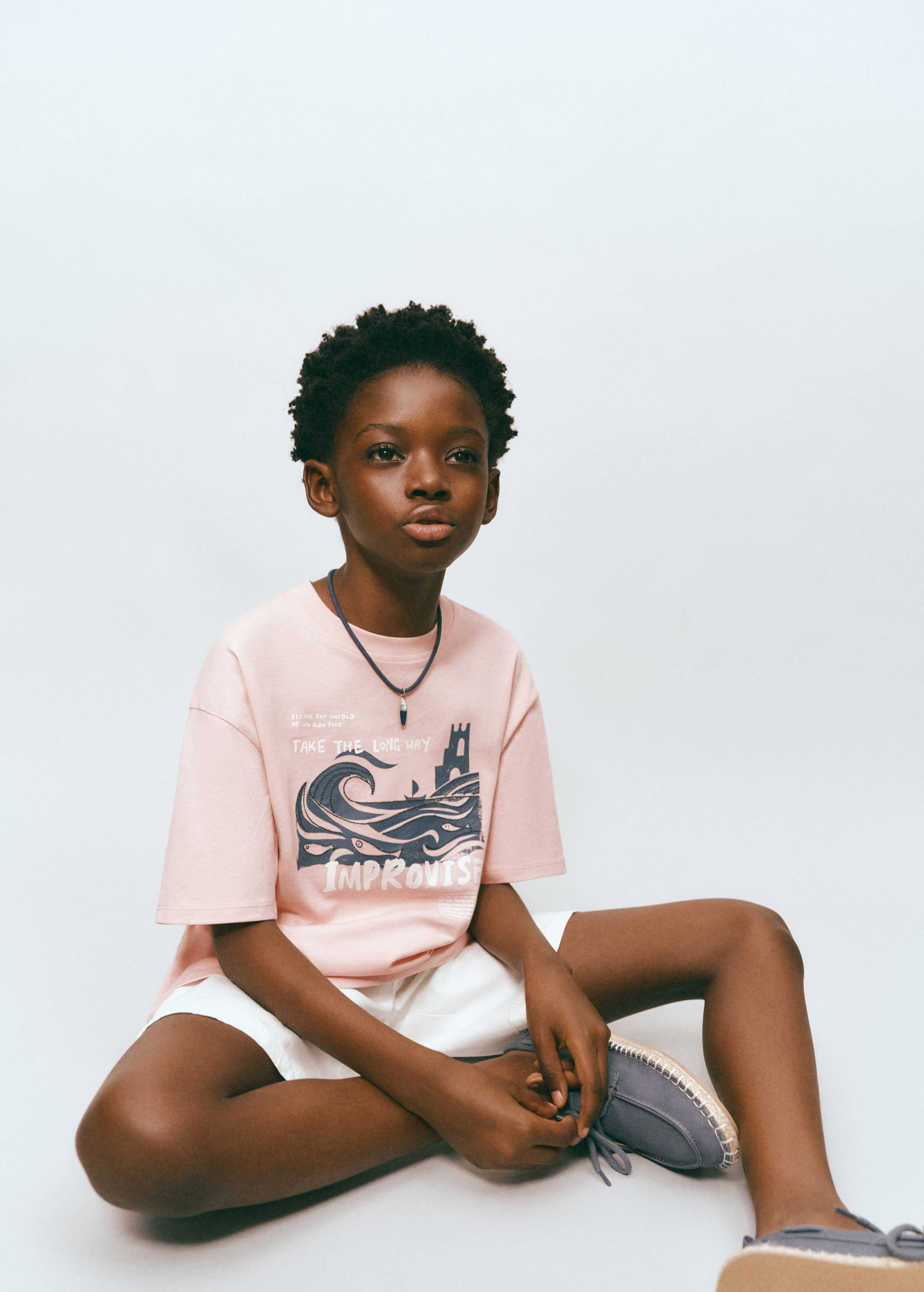 Camiseta algodón estampada - Plano medio