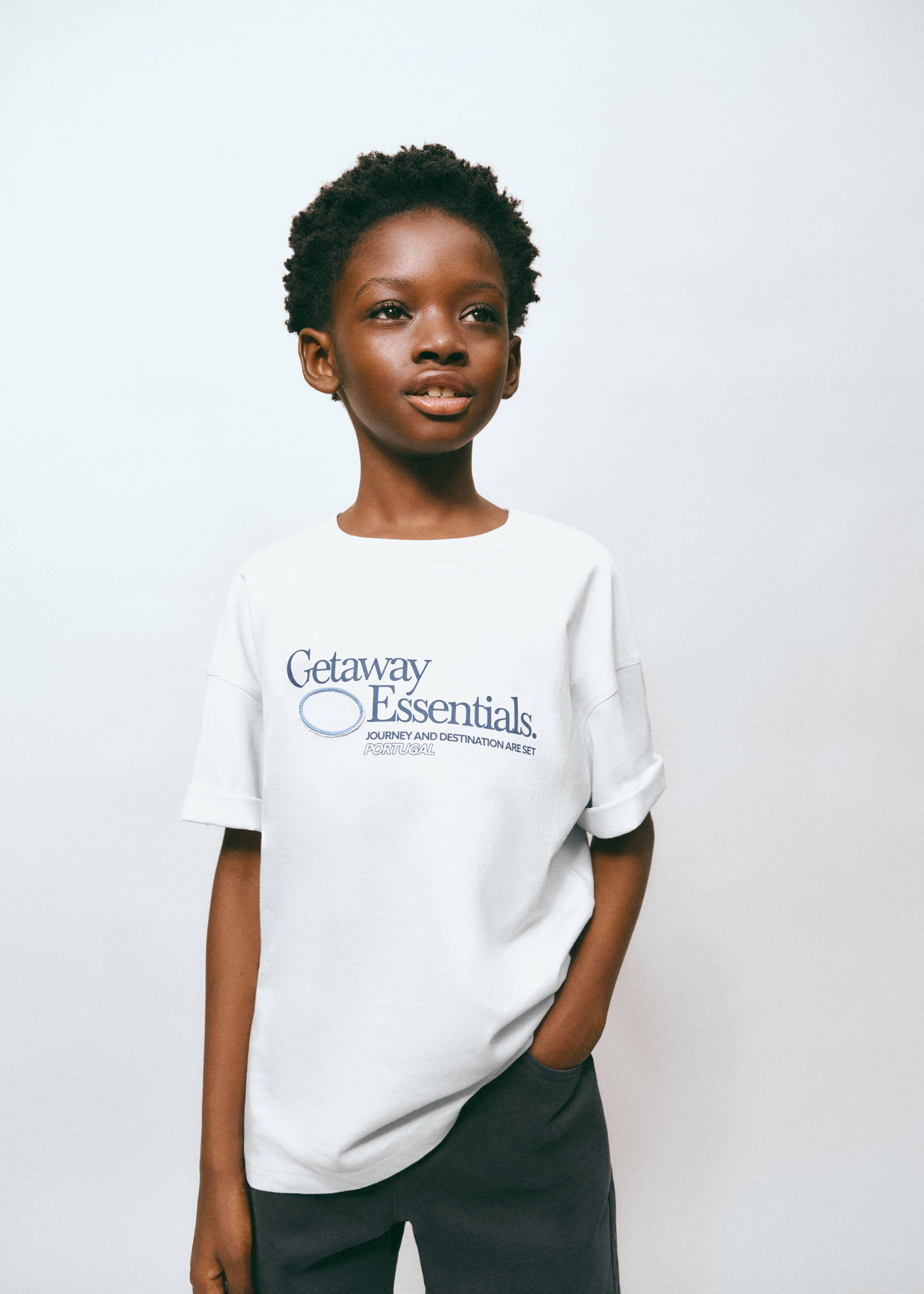 Camiseta algodón estampada - Plano medio