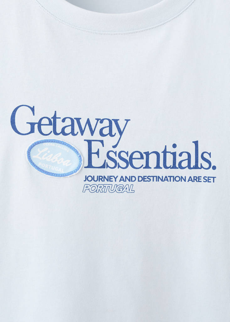 Printed cotton-blend t-shirt — Sky Blue