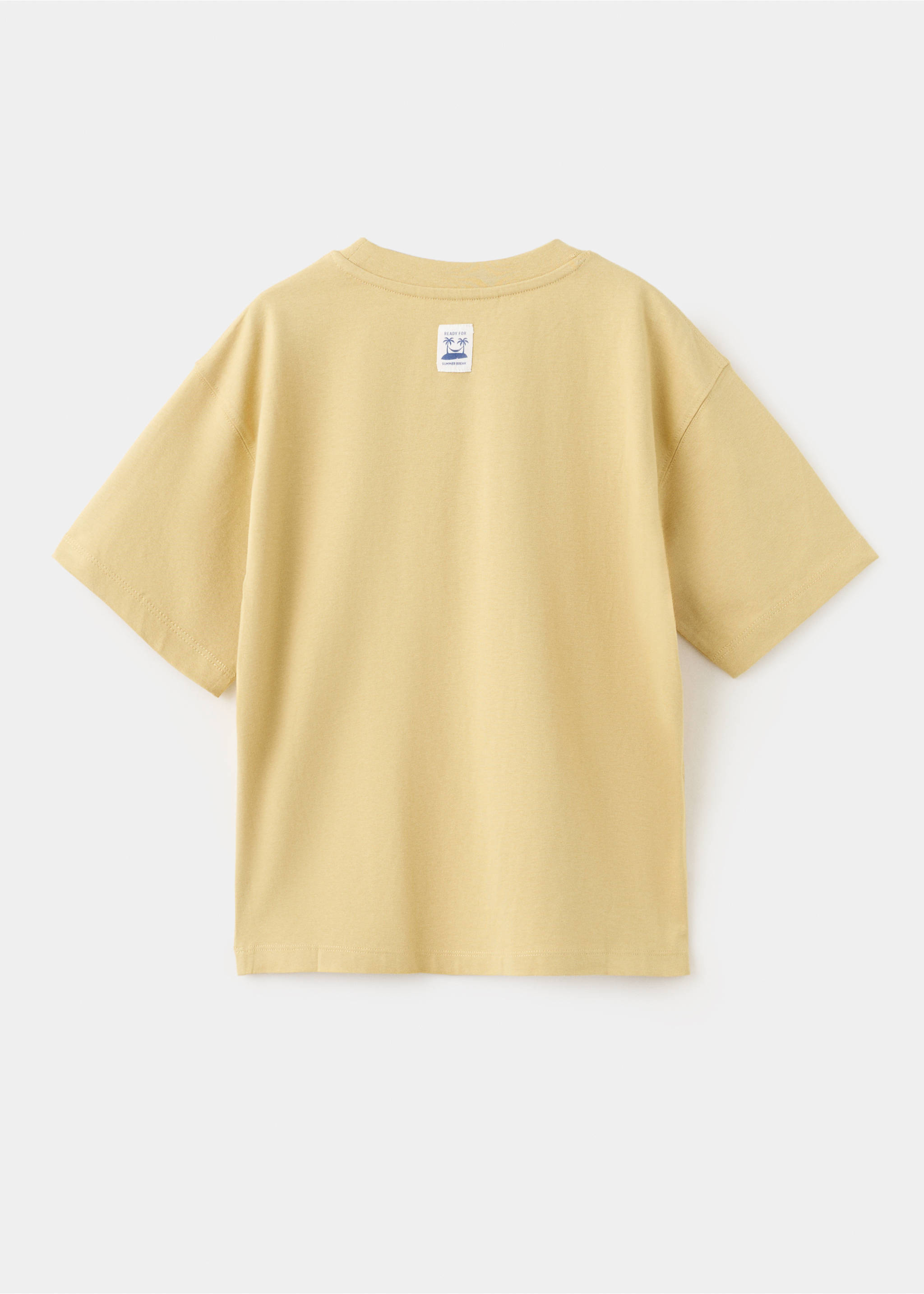 Camiseta algodón estampada - Reverso del artículo, Mostaza. Ref: 27006739-00.