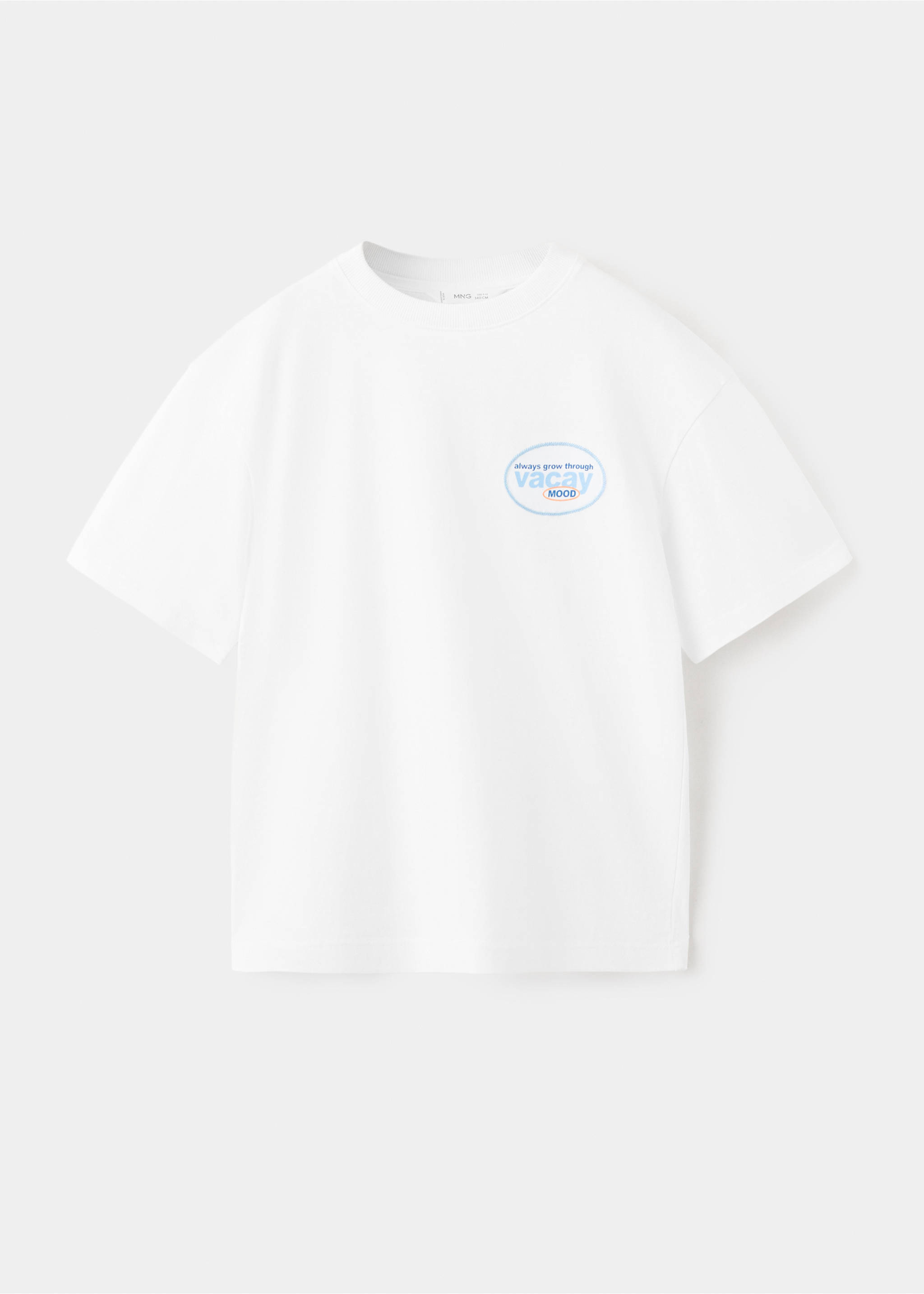 Printed cotton-blend t-shirt - Article without model, White. Ref: 27006740-00.