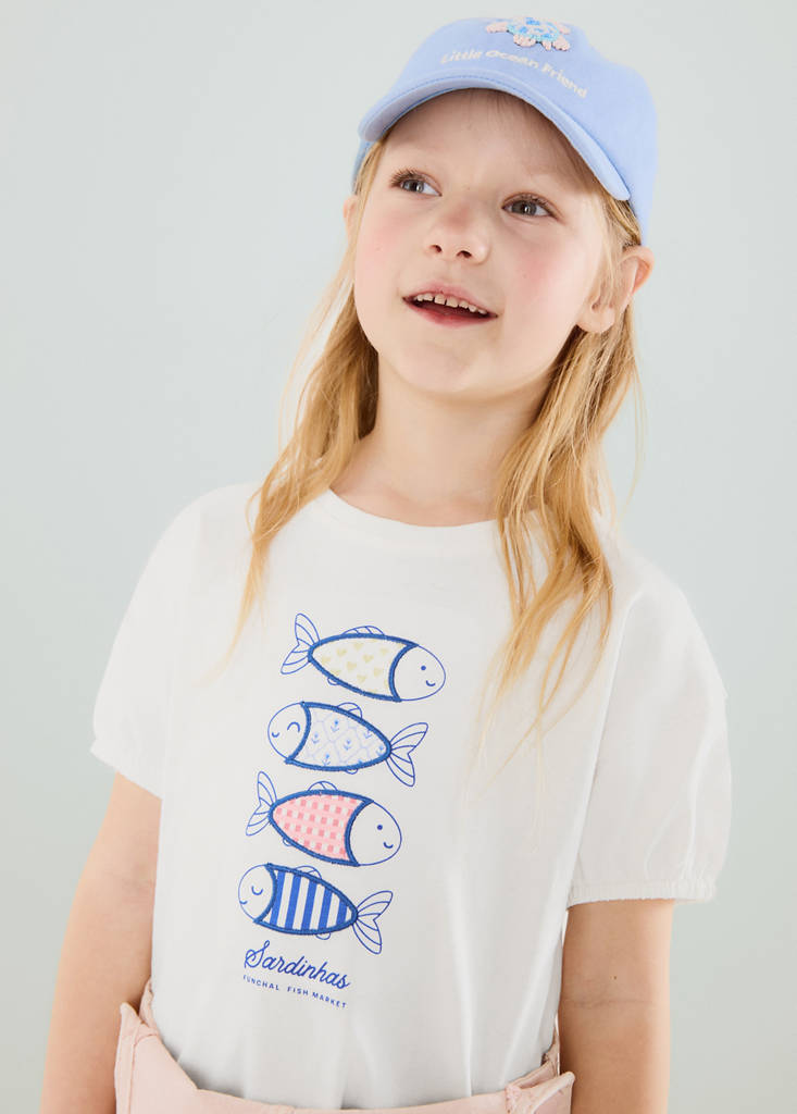 Printed cotton-blend t-shirt — Off White