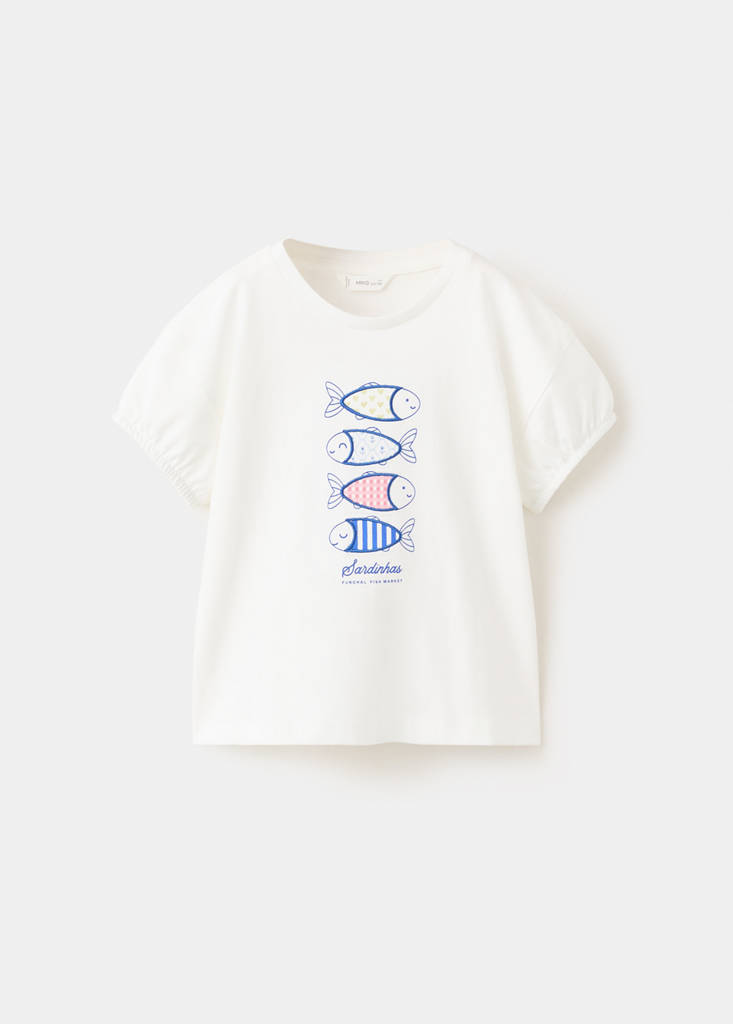Printed cotton-blend t-shirt — Off White