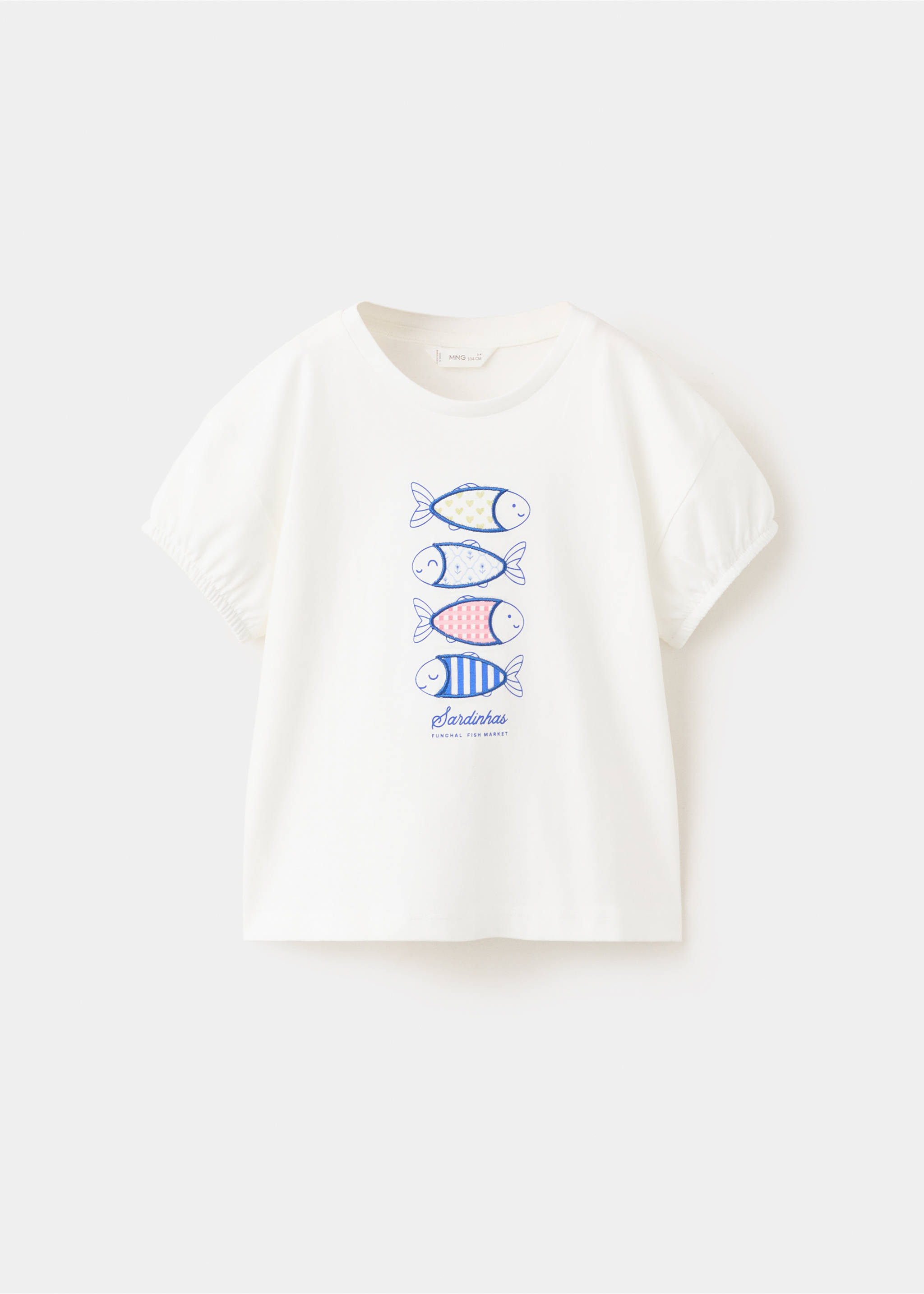 T-shirt en coton imprimé - Article sans modèle, Blanc cassé. Ref: 27006742-00.