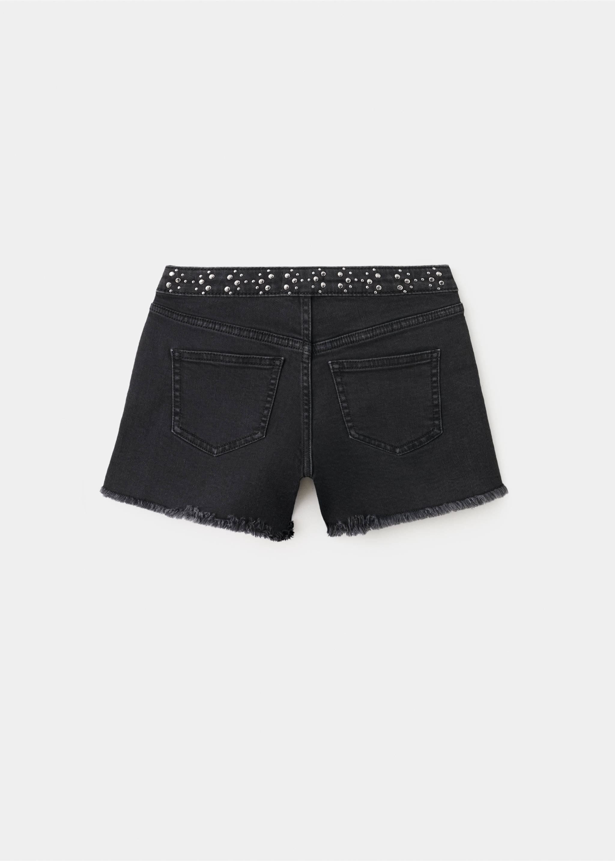 Short en jean à clous - Verso de l’article, Black denim. Ref: 27006743-00.