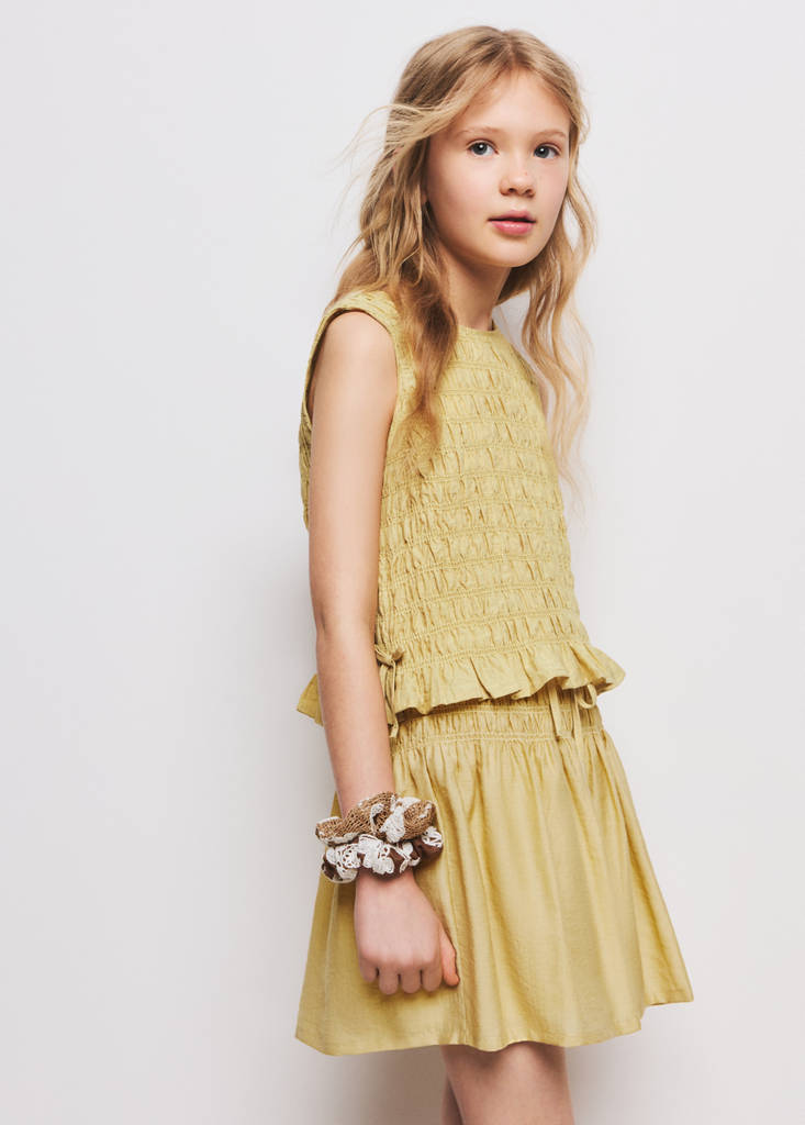 Gathered waist shorts — Yellow