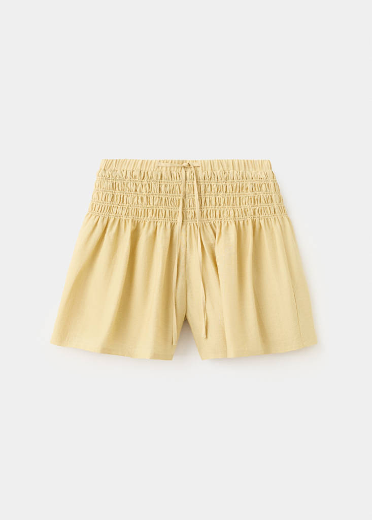 Gathered waist shorts — Yellow