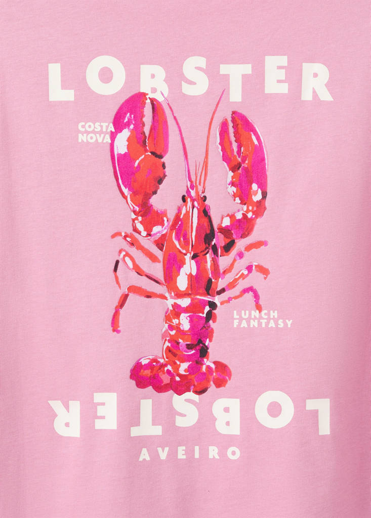 Printed cotton-blend t-shirt — Pink