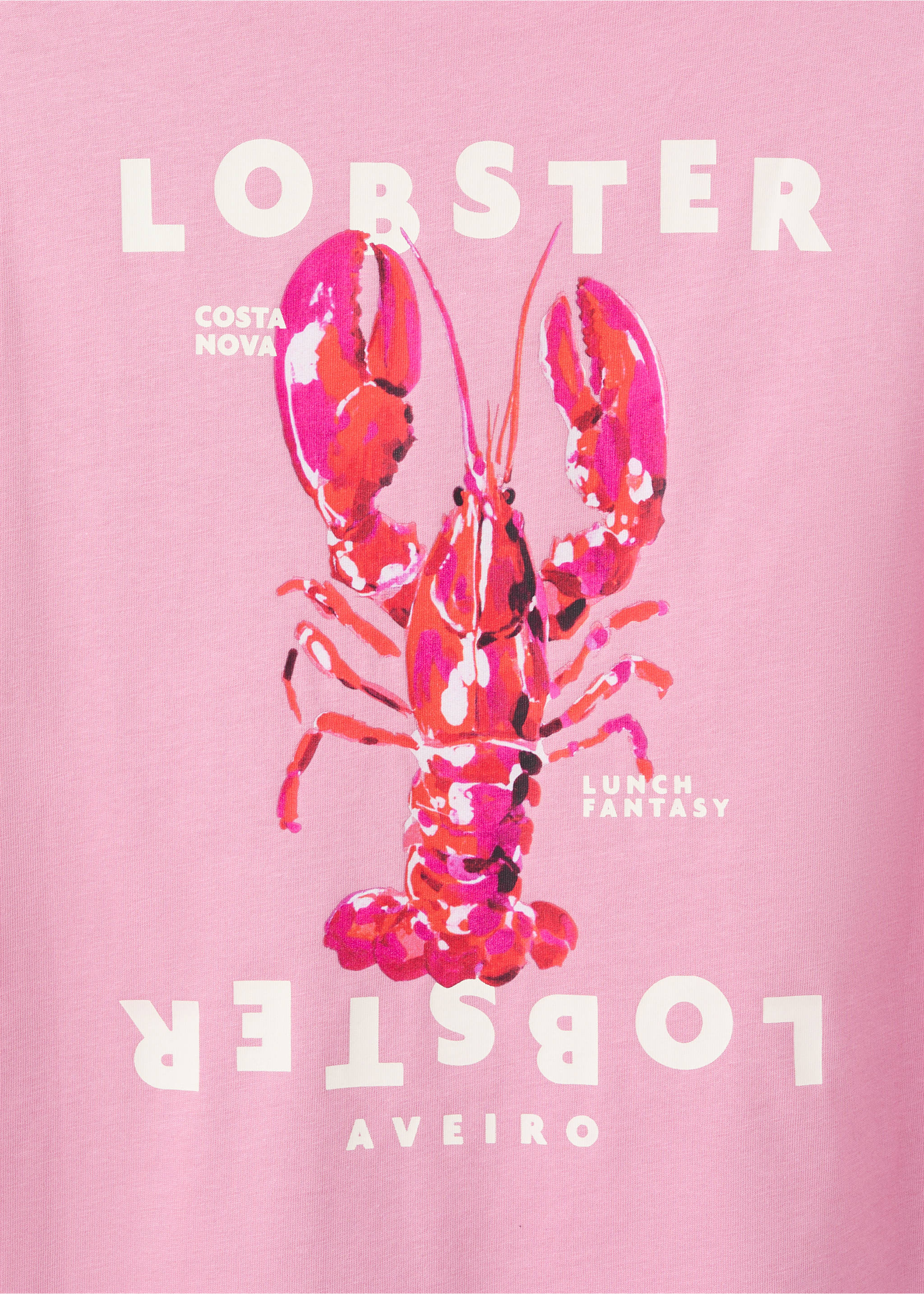 Printed cotton-blend t-shirt - Details of the article 0, Pink. Ref: 27006745-00.