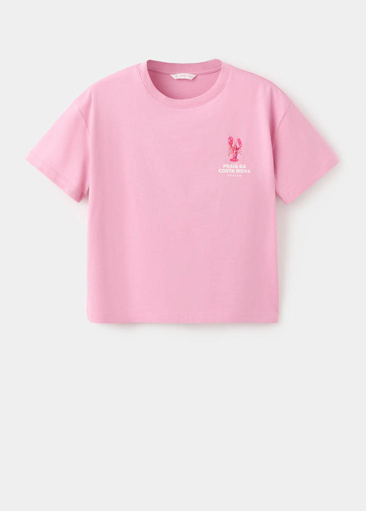 Printed cotton-blend t-shirt — Pink