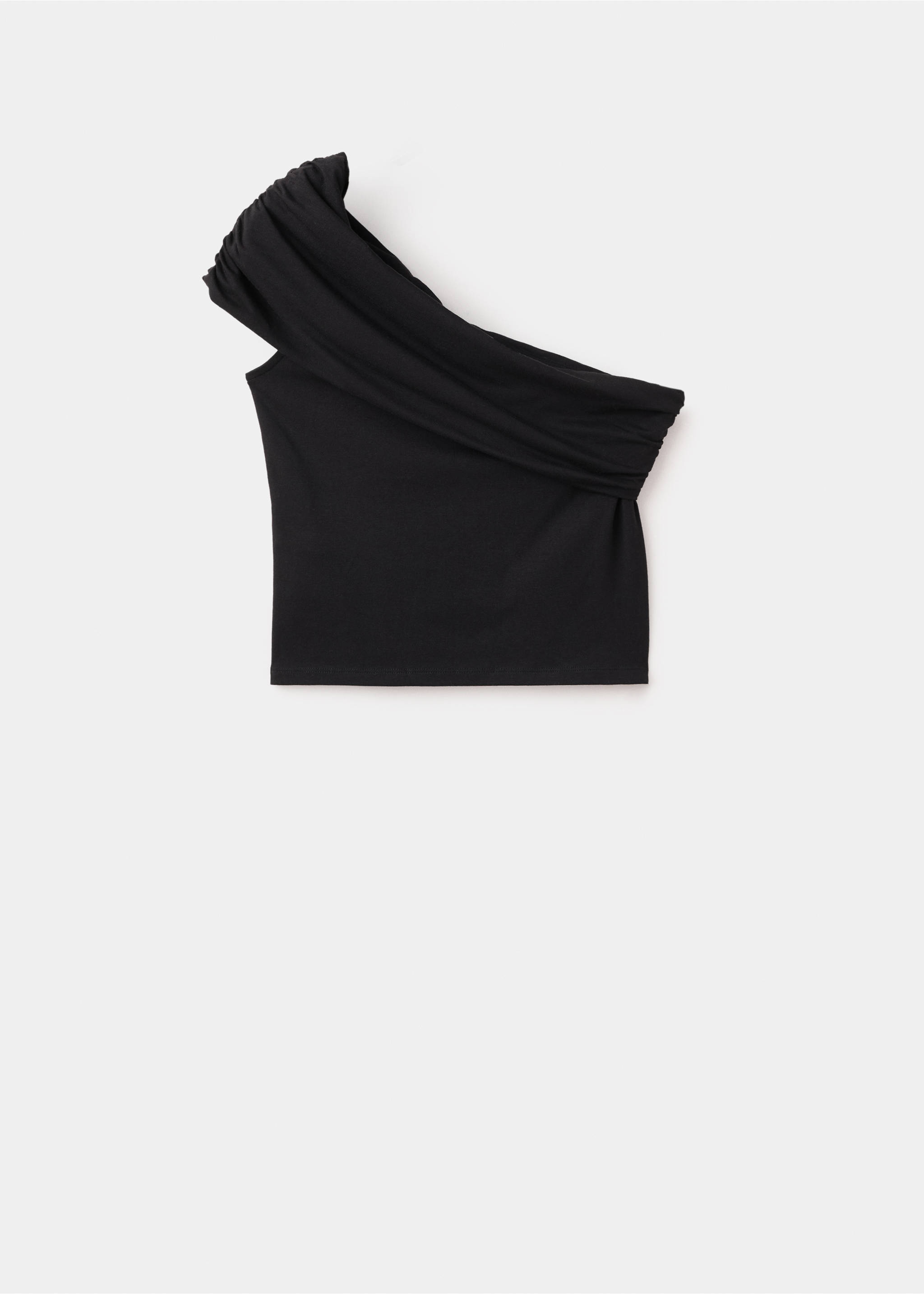 Asymmetrical crop top - Article without model, Black. Ref: 27006747-00.