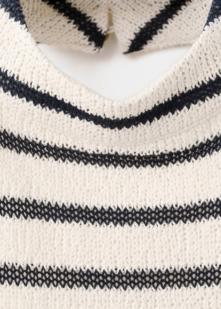Striped halter-neck top — Navy