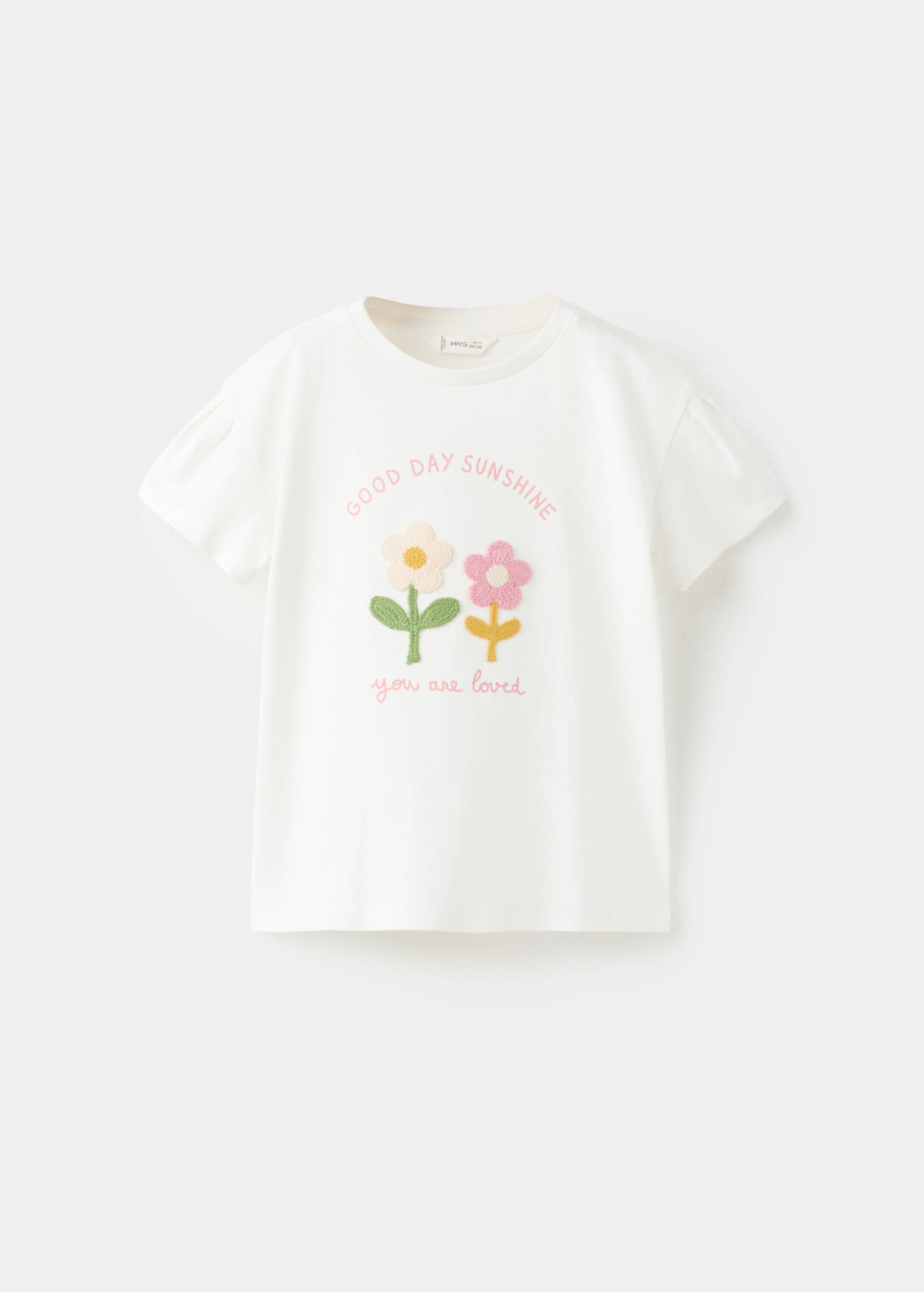 T-shirt coton fleurs brodées - Article sans modèle
