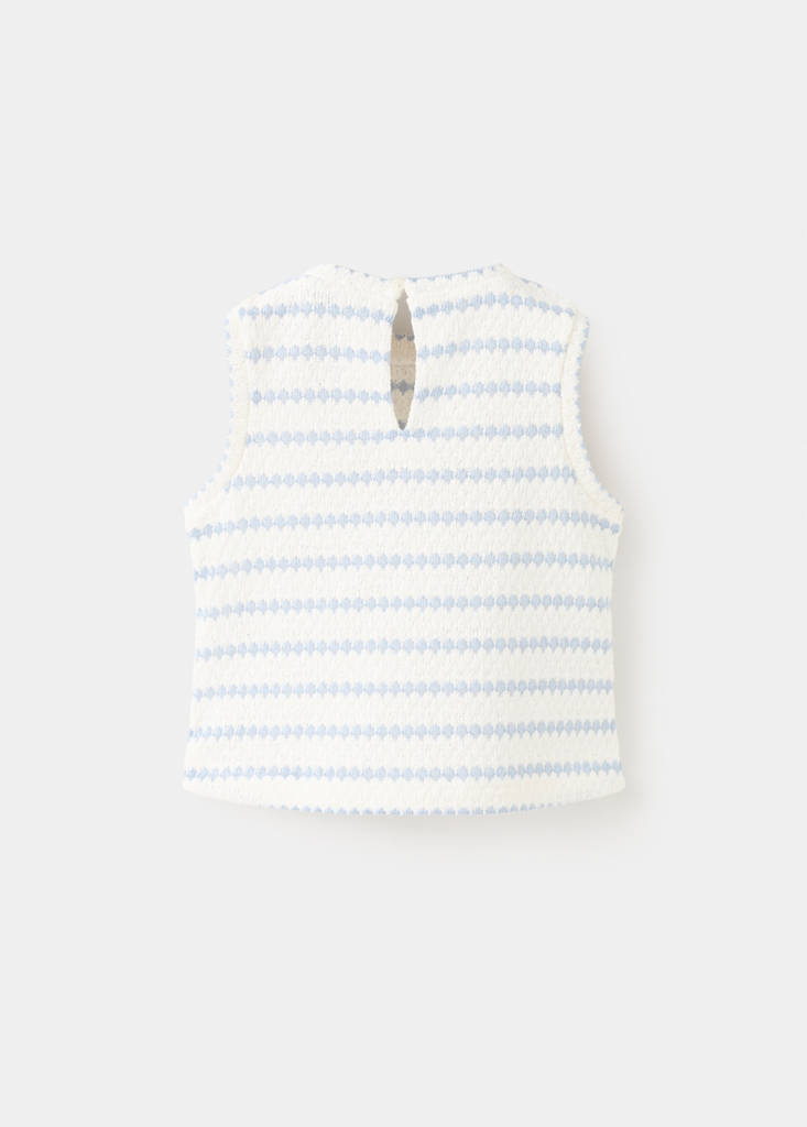 Striped crochet top — Sky Blue