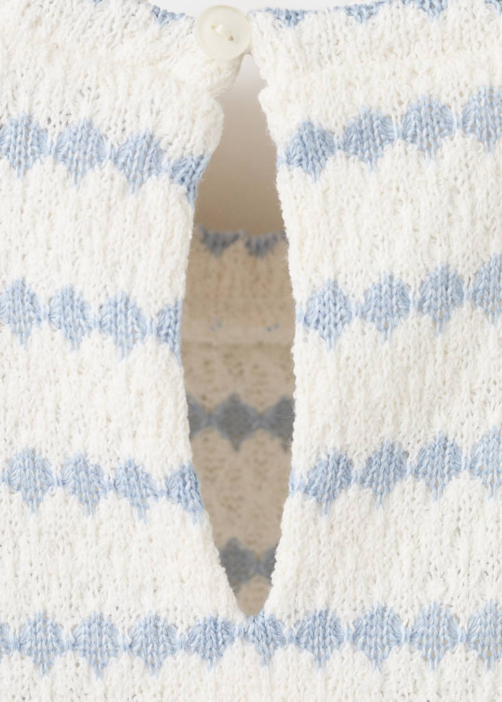 Striped crochet top — Sky Blue