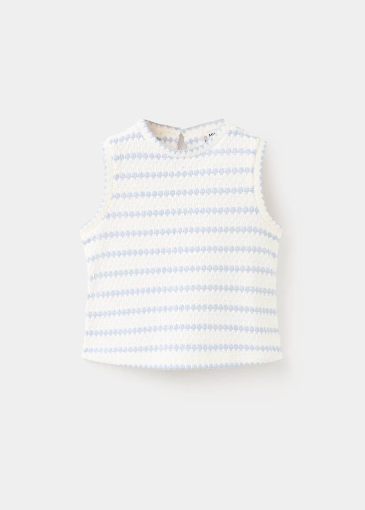 Striped crochet top — Sky Blue