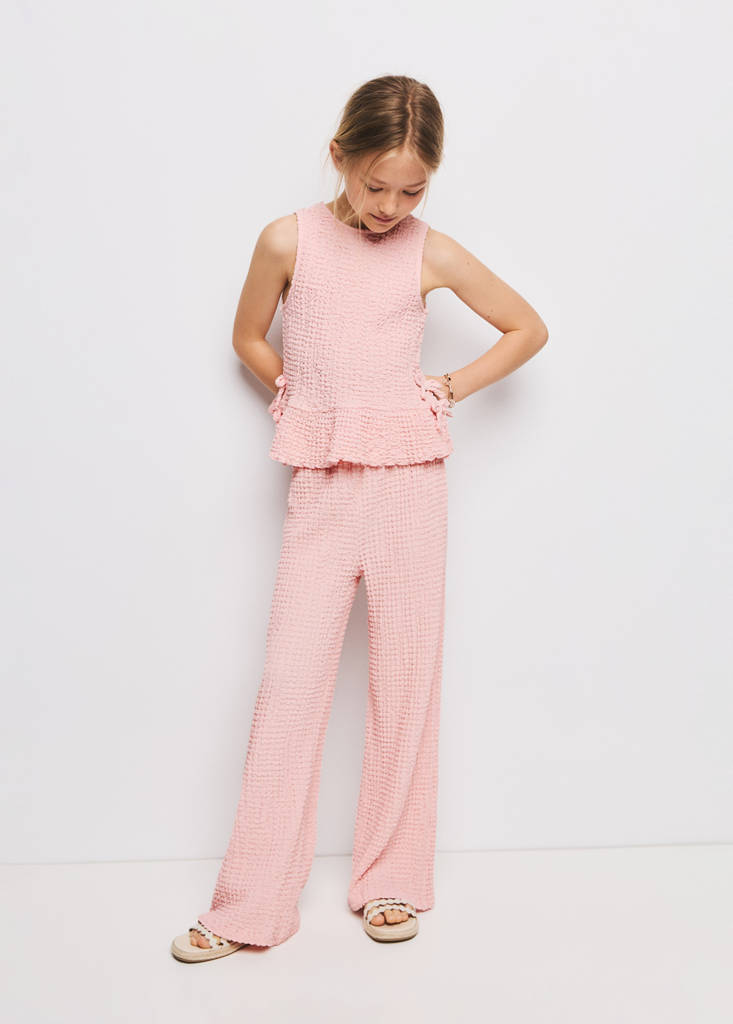 Ruffled top with bows — Pink