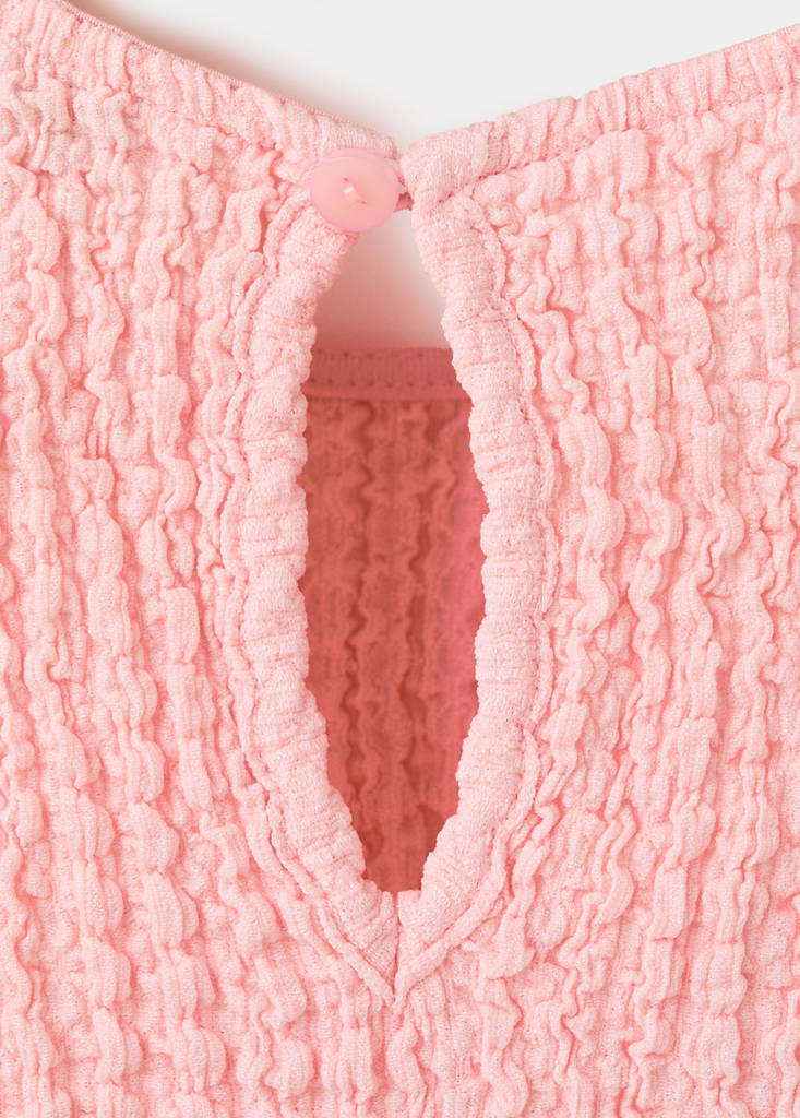 Ruffled top with bows — Pink