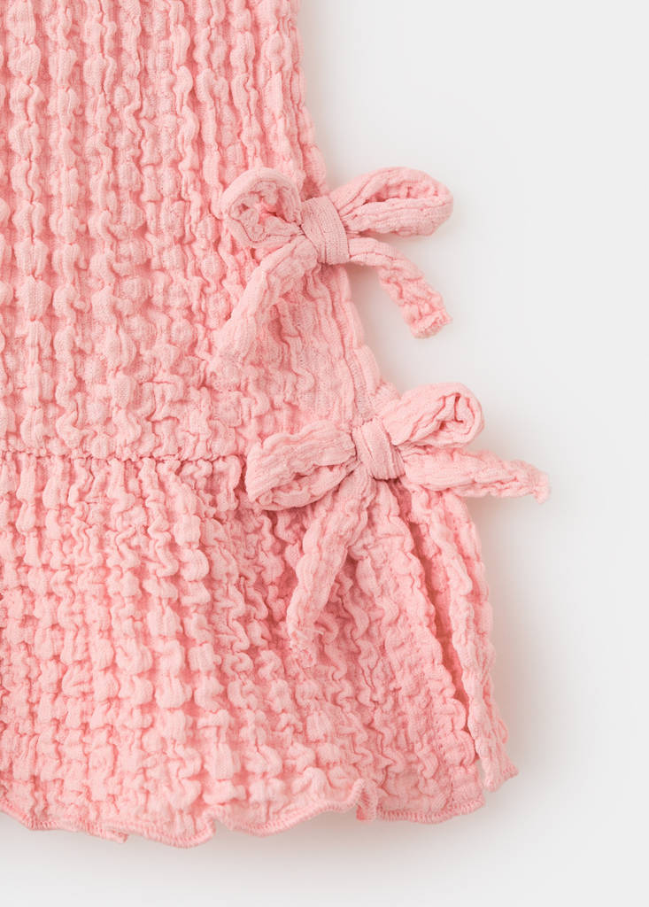 Ruffled top with bows — Pink