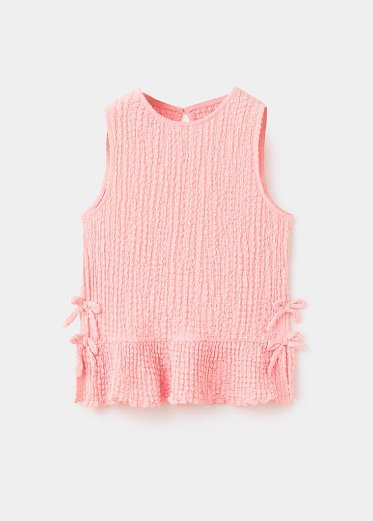 Ruffled top with bows — Pink