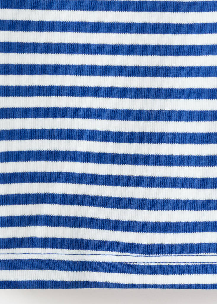 Striped cotton T-shirt — Blue