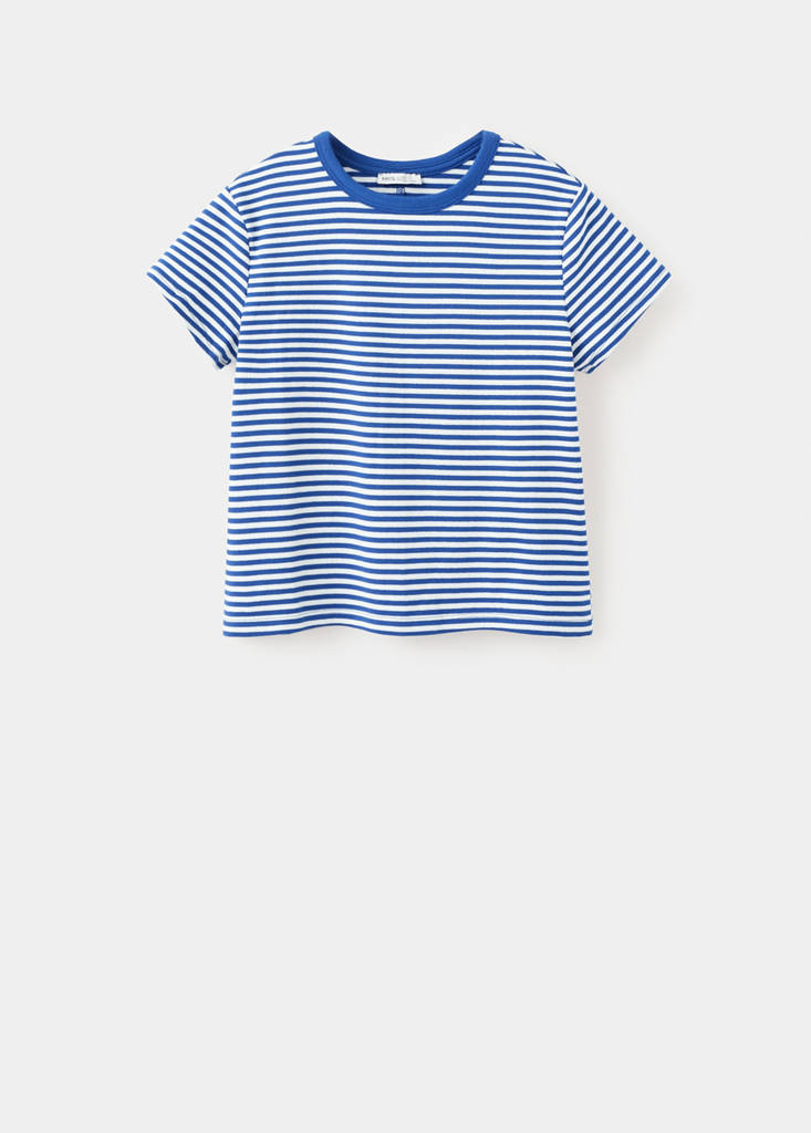 Striped cotton T-shirt — Blue
