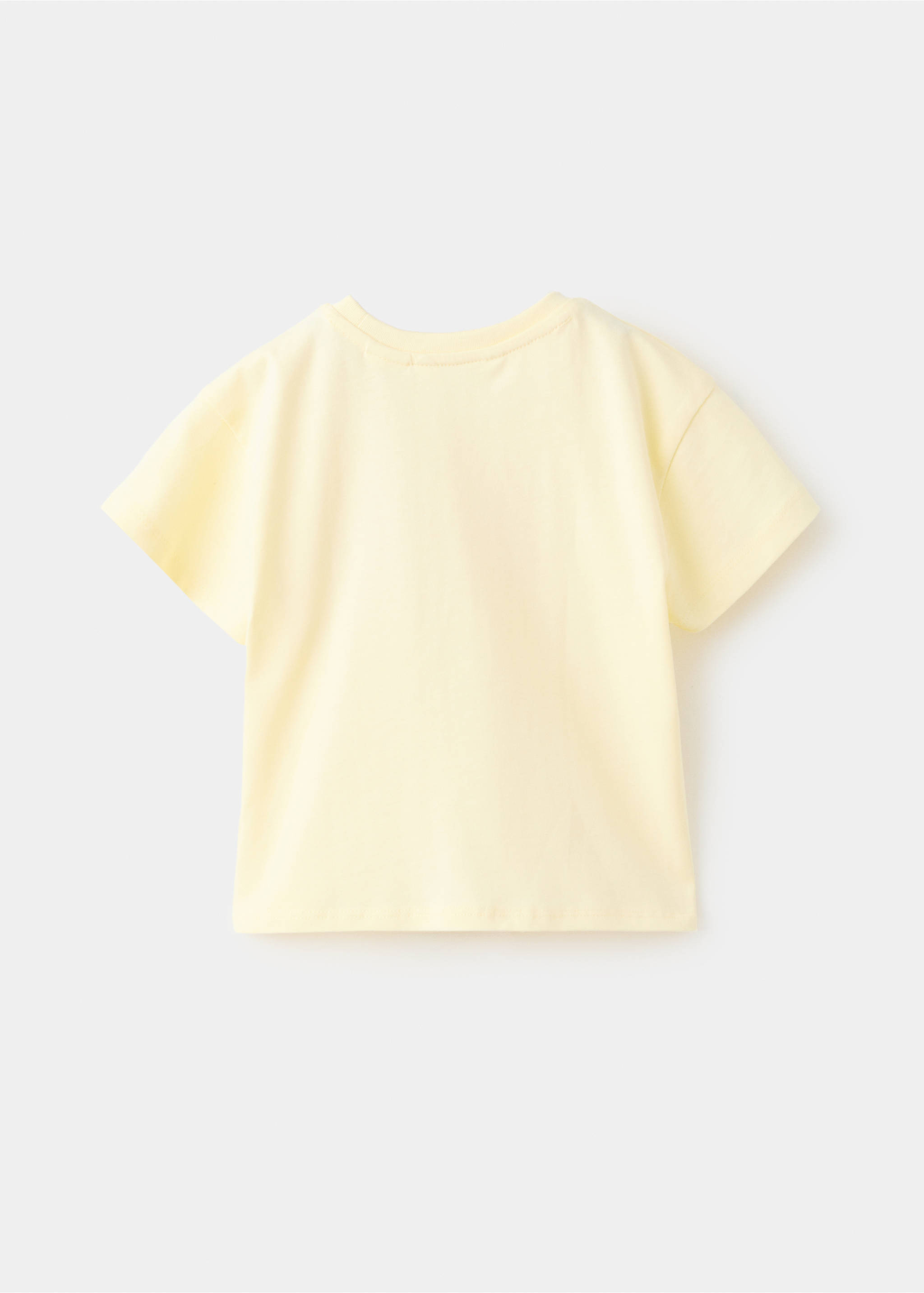 Embroidered T-shirt with knot detail - Reverse of the article, Pastel Yellow. Ref: 27006762-00.