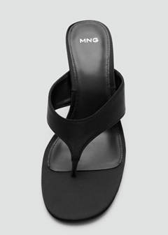 Satin strap wedge sandal — Black 7